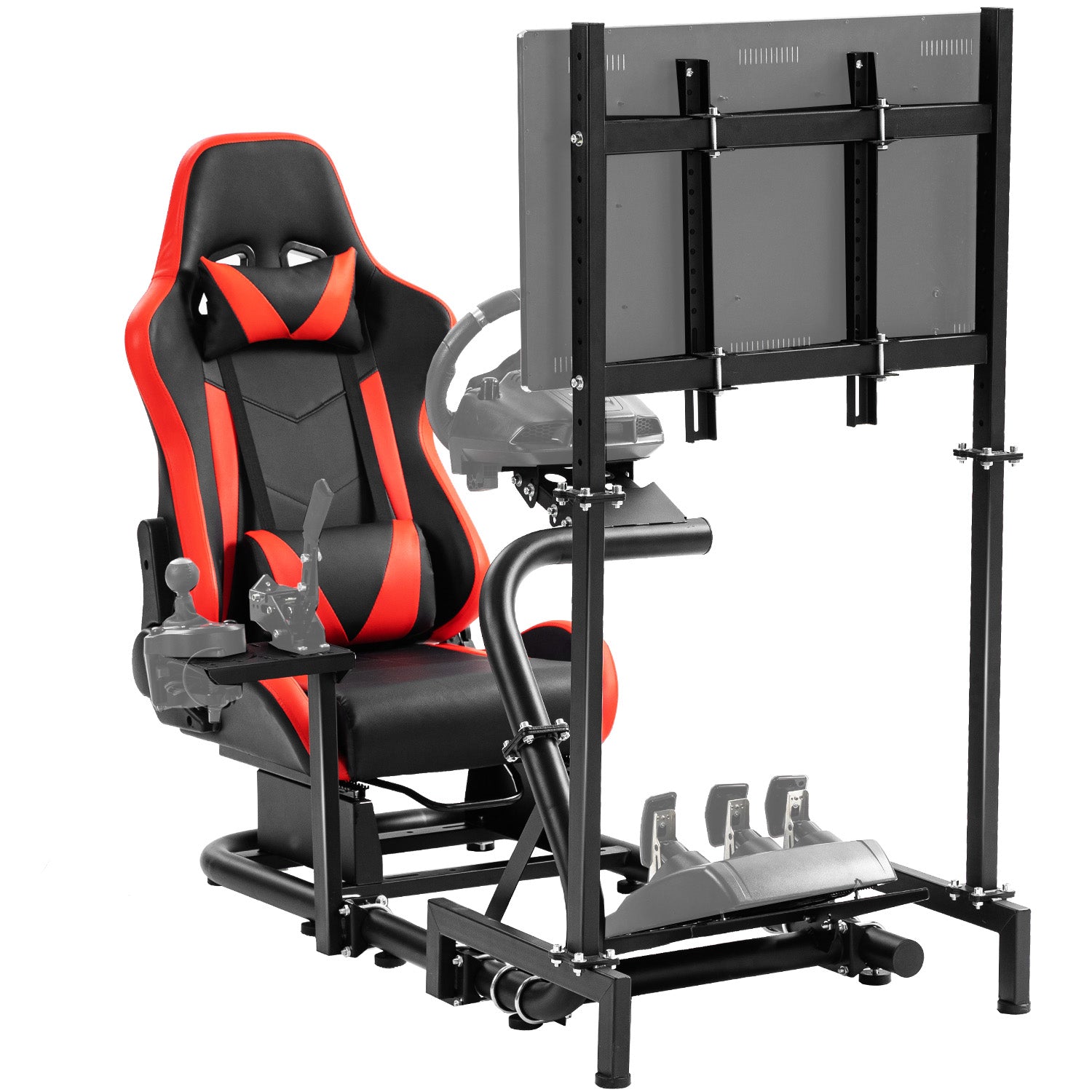 Minneer Racing Simulator Cockpit with Seat Monitor Stand Fit Logitech Fanatec CSL-DD