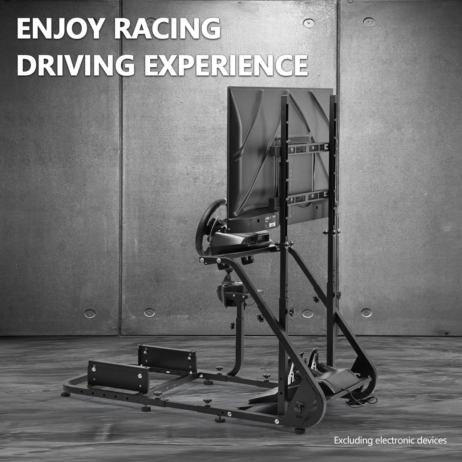Minneer Racing Simulator Cockpit with Installable Monitor Frame,Wide Compatibility, Fit for Logitech G920 G923,Thrustmaster,Fanatec,Gaming Wheel Stand without TV Wheels Pedals Shifter Seat