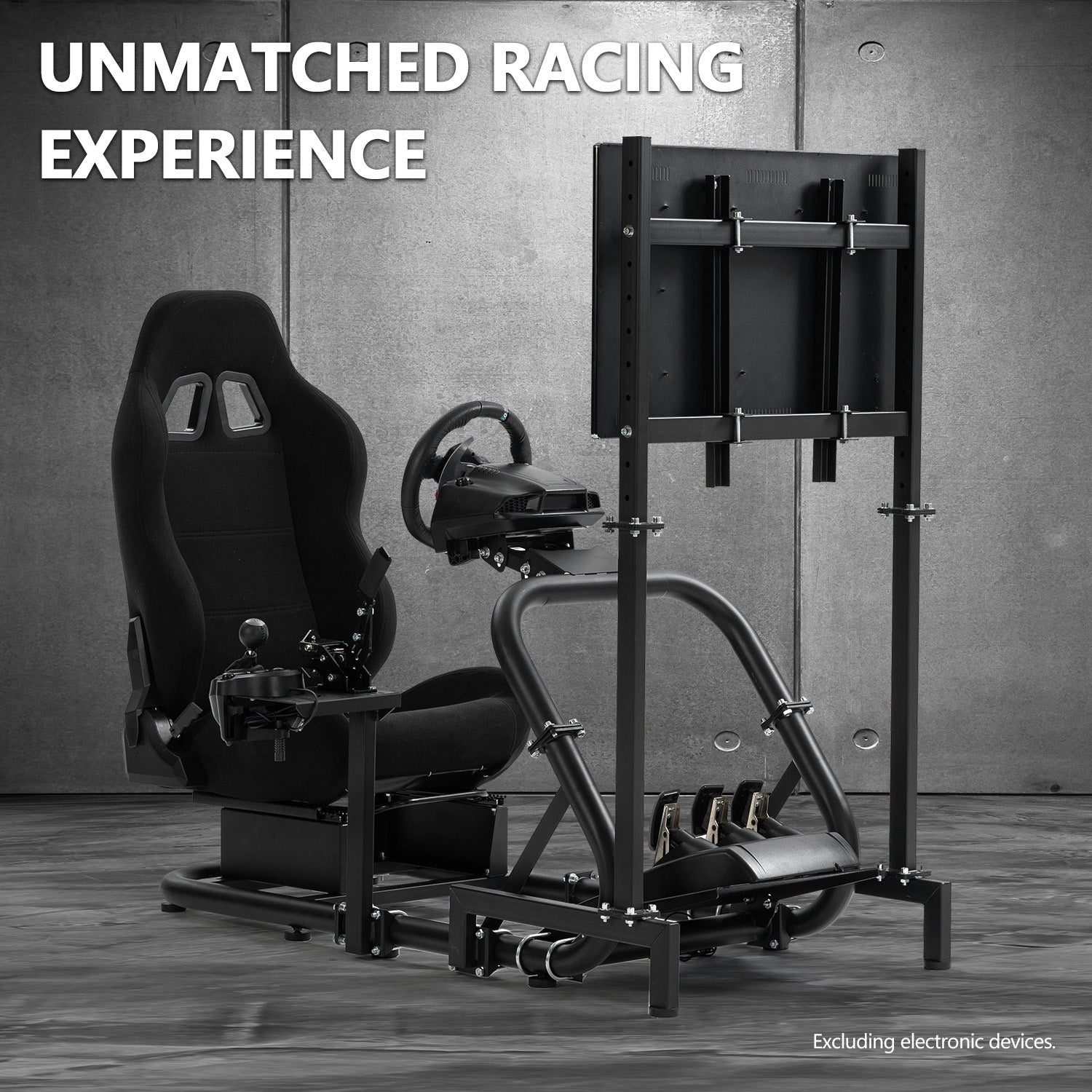 Minneer Driving Simulator Cockpit with Seat and Monitor Mount Fit Logitech Fanatec