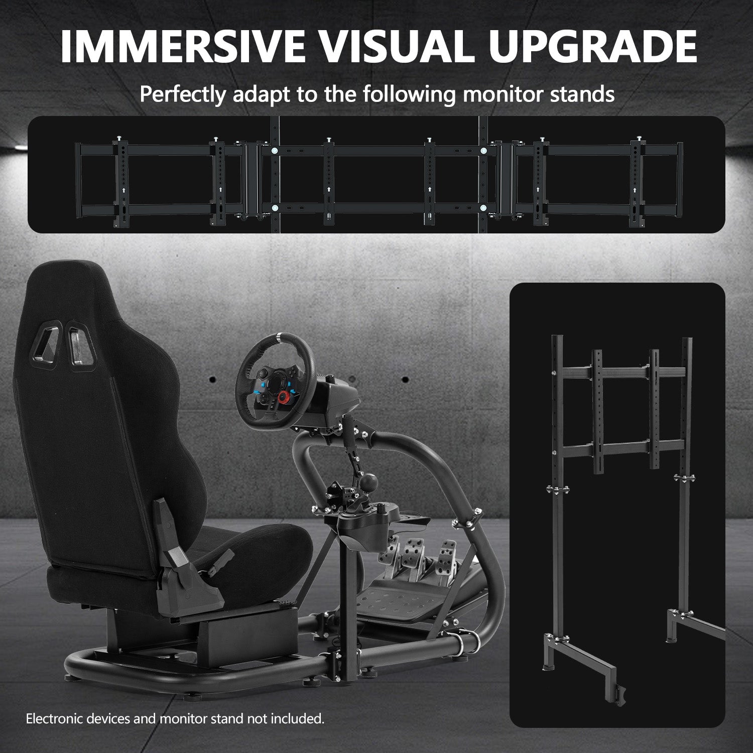 Minneer Driving Simulator Cockpit with Seat Fit Logitech Fanatec CSL-DD