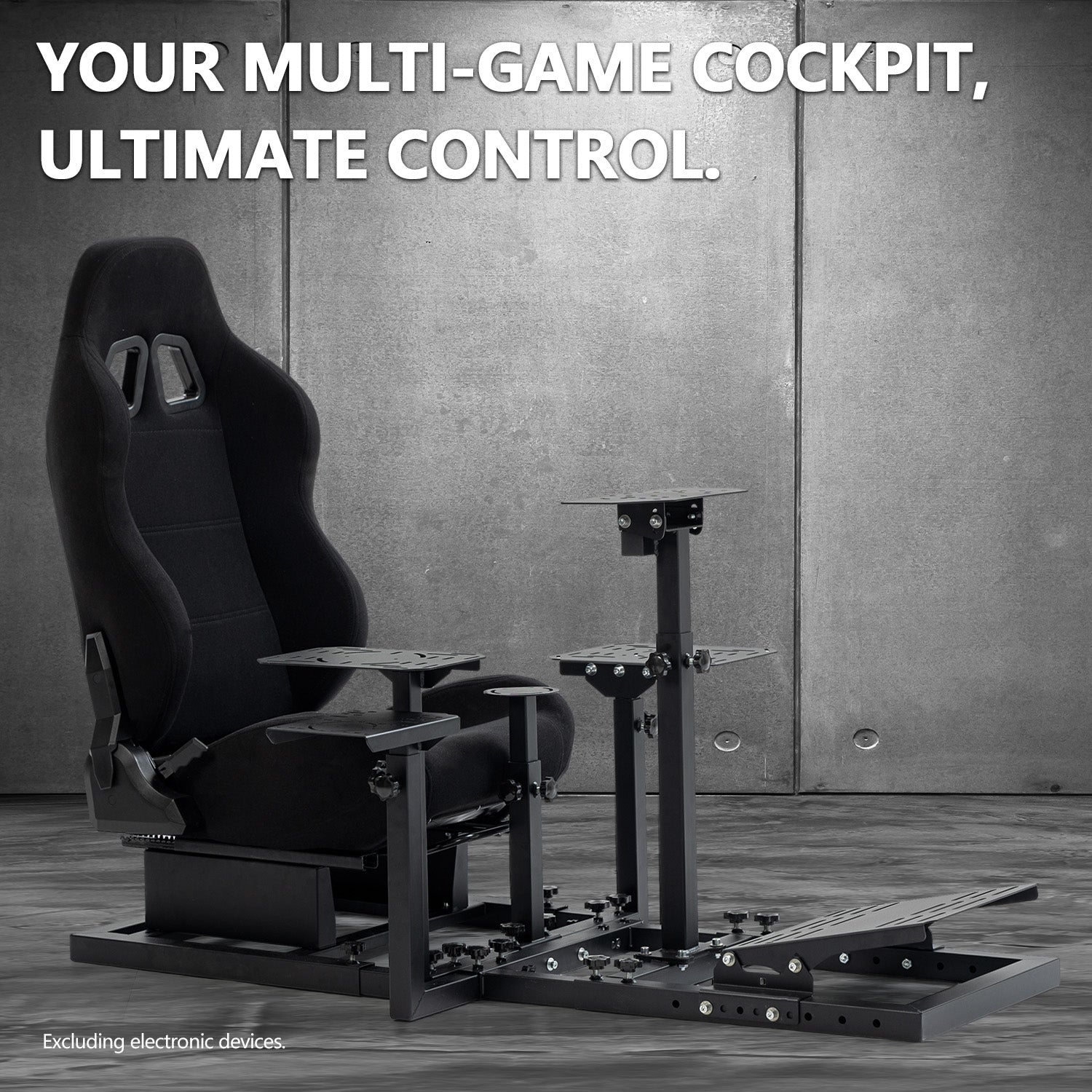 Minneer Upgrade Flight Racing Simualtor Cockpit with Black Seat for Logitech Thrustmaster