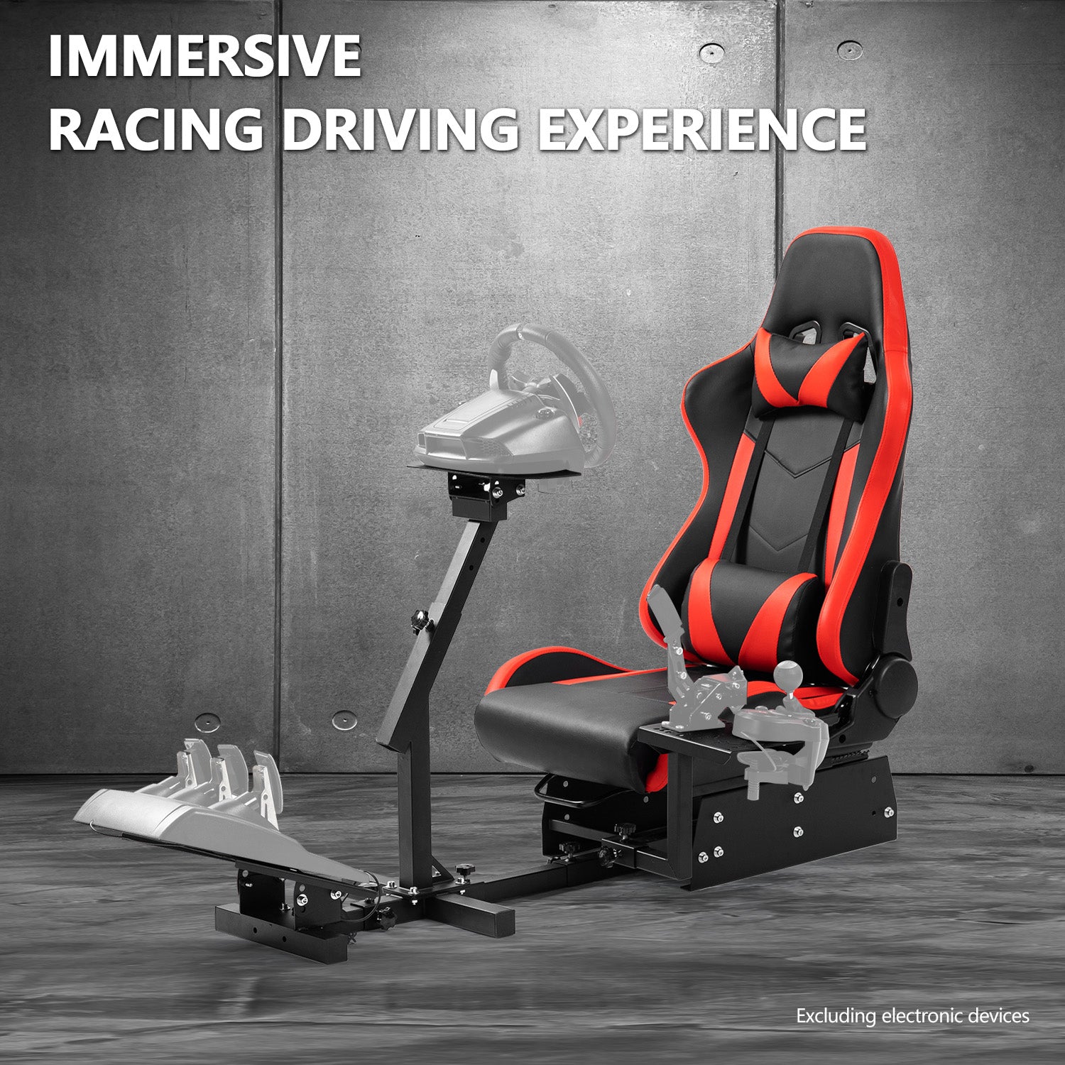 Minneer New Upgrade Racing Simulator Cockpit with Red Seat Fit Logitech Thrustmaster