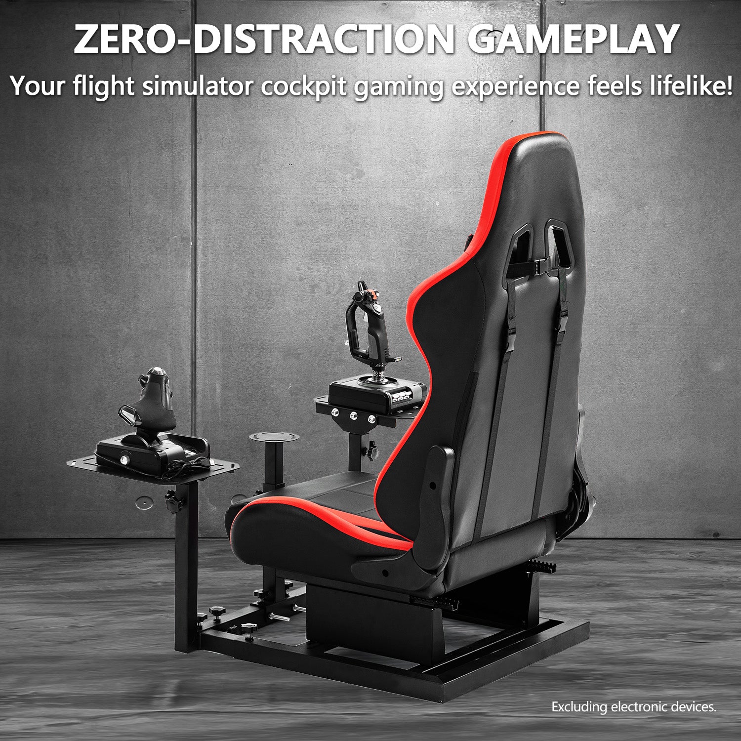 Minneer™ Flight Simulator Cockpit Fit for Logitech X52/X52pro/X56, Thrustermaster HOTAS WARTHOG, Compatible with Xbox One, PS4, PC Platforms (Included Red Seat)