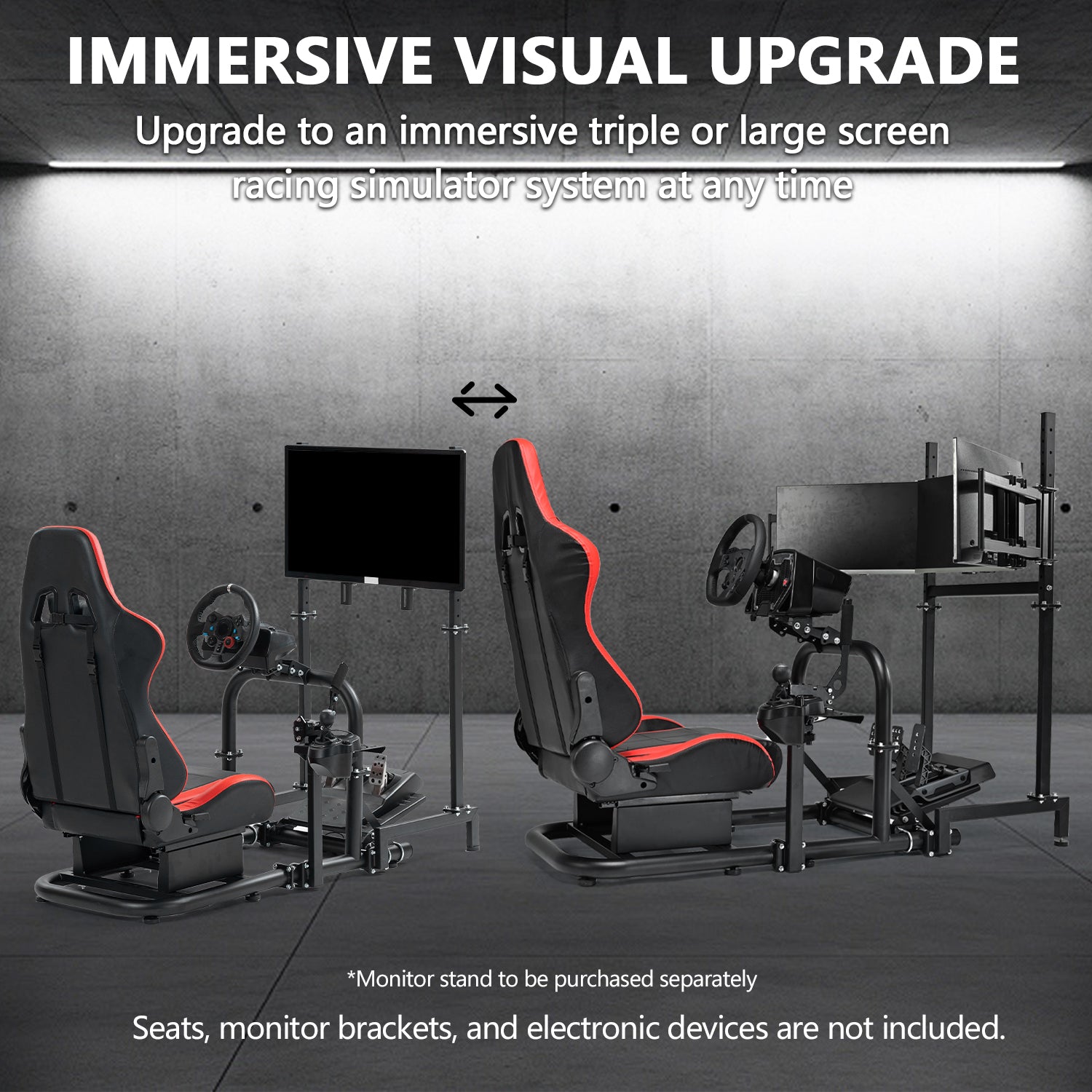 Minneer Racing Simulator Cockpit with Seat Fit Logitech G29 G920 Fanatec CSL-DD
