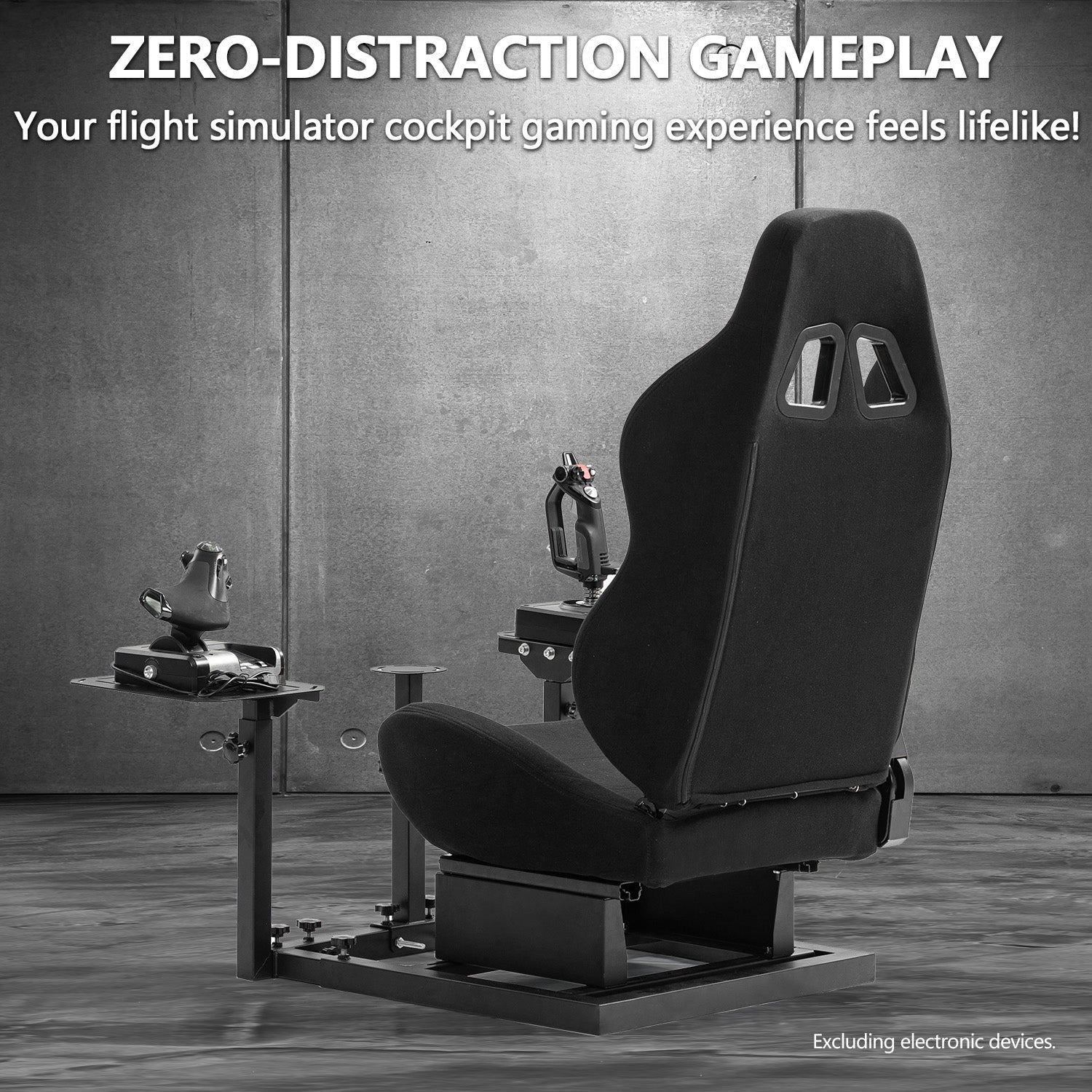 Minneer Flight Simulator Cockpit Stand with Black Seat Fit Logitech X52 X56 Thrustmaster A10C HotasWarth