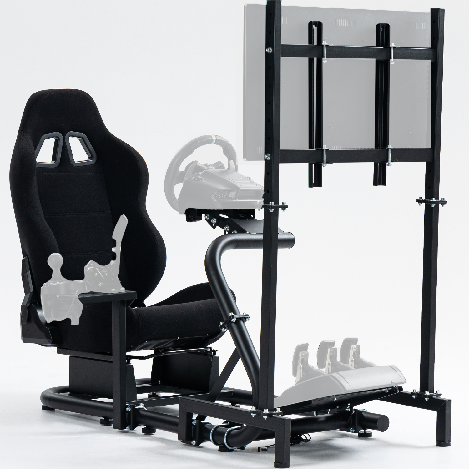 Minneer Comfortable Racing Simulator Cockpit with Seat TV Stand Fit Logitech Fanatec