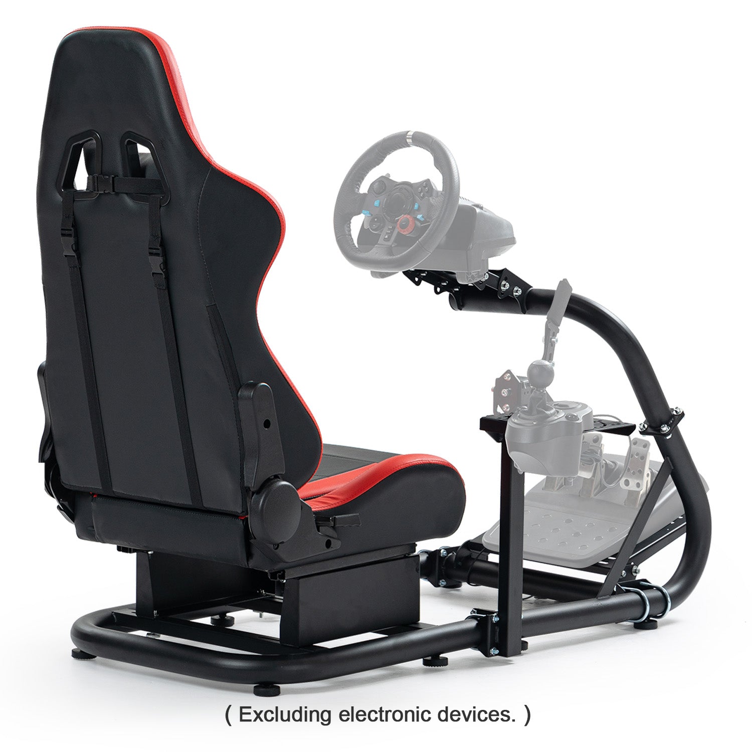 Minneer Sim Racing Cockpit with Red Seat Fit Logitech G29 G920 G923 Thrustmaster T300RS