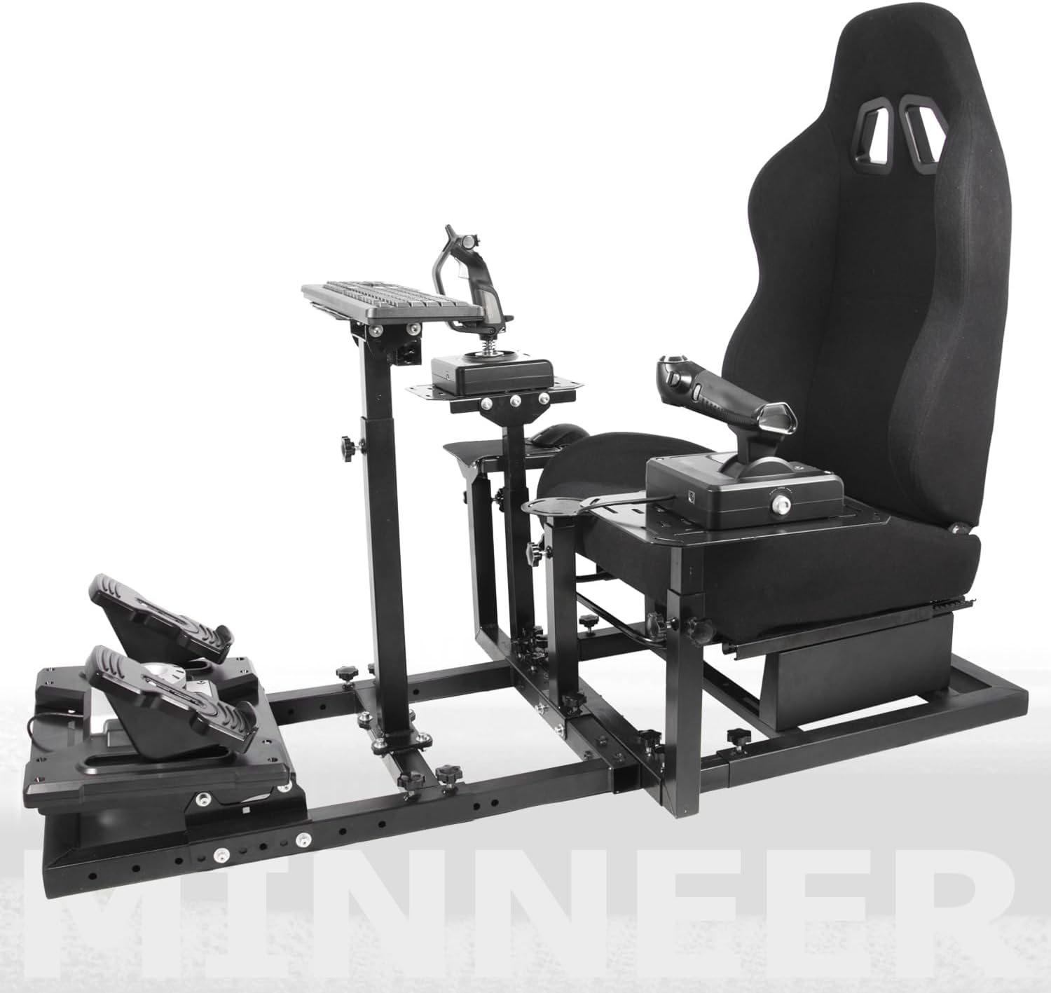 Minneer Upgrade Flight Racing Simualtor Cockpit with Seat for Logitech Thrustmaster