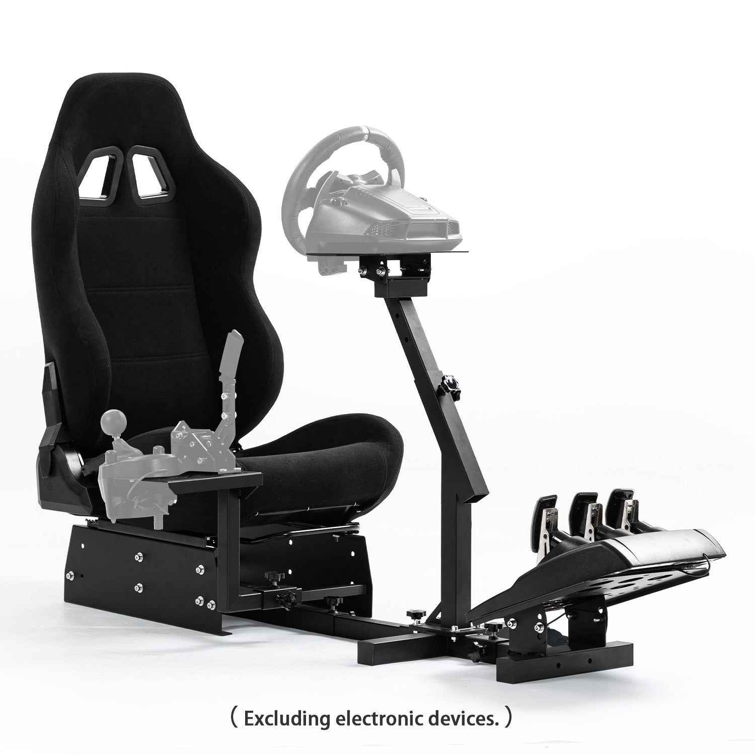 Minneer New Upgrade Racing Simulator Cockpit with Black Seat Fit Logitech Thrustmaster