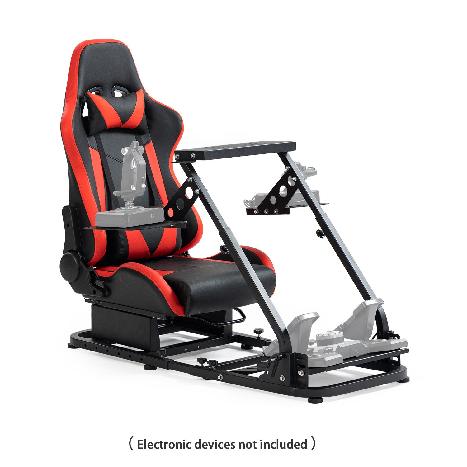 Minneer Racing Flight Sim Cockpit with Red Seat Adjustable Fit Logitech Thrustmaster