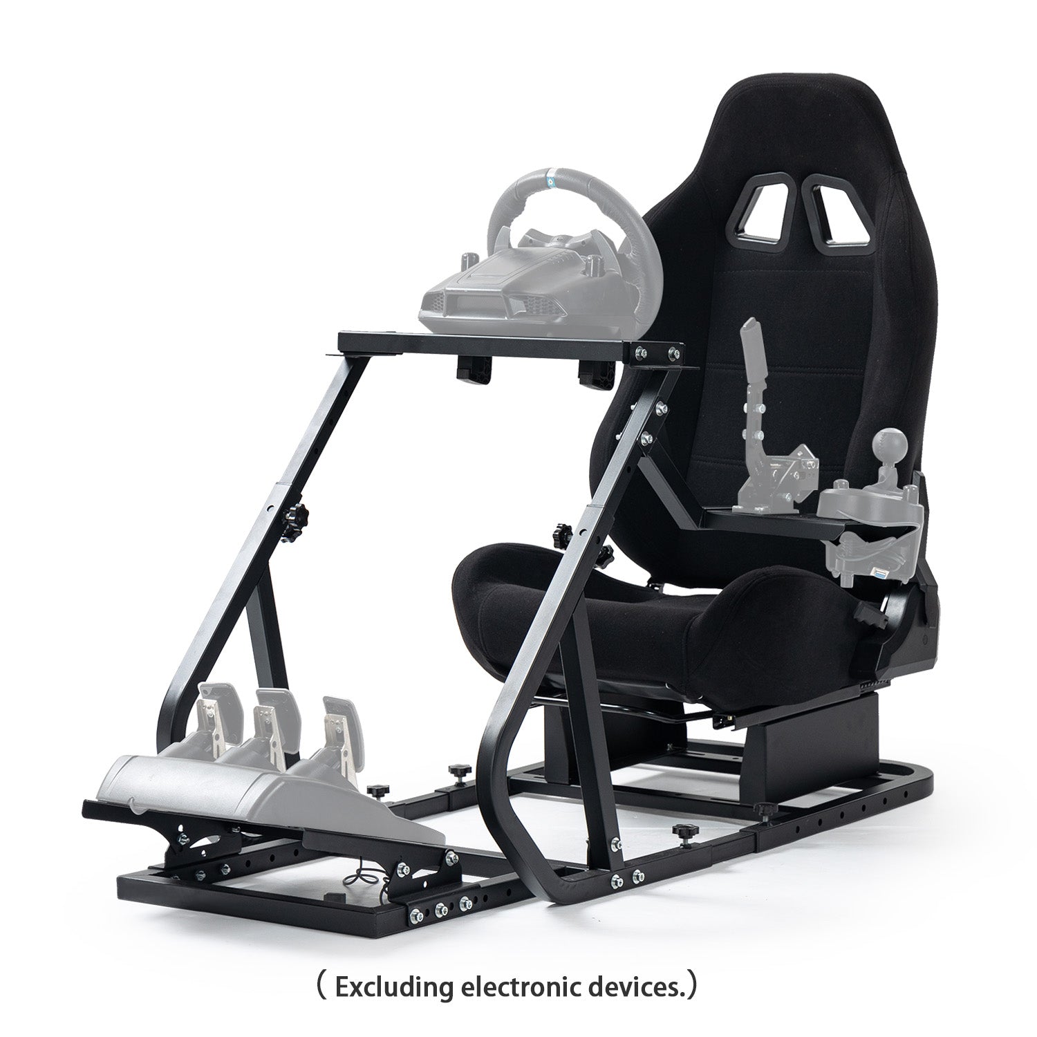 Minneer Driving Simulator Cockpit with Black Gaming Seat Fit Logitech G29 Thrustmaster