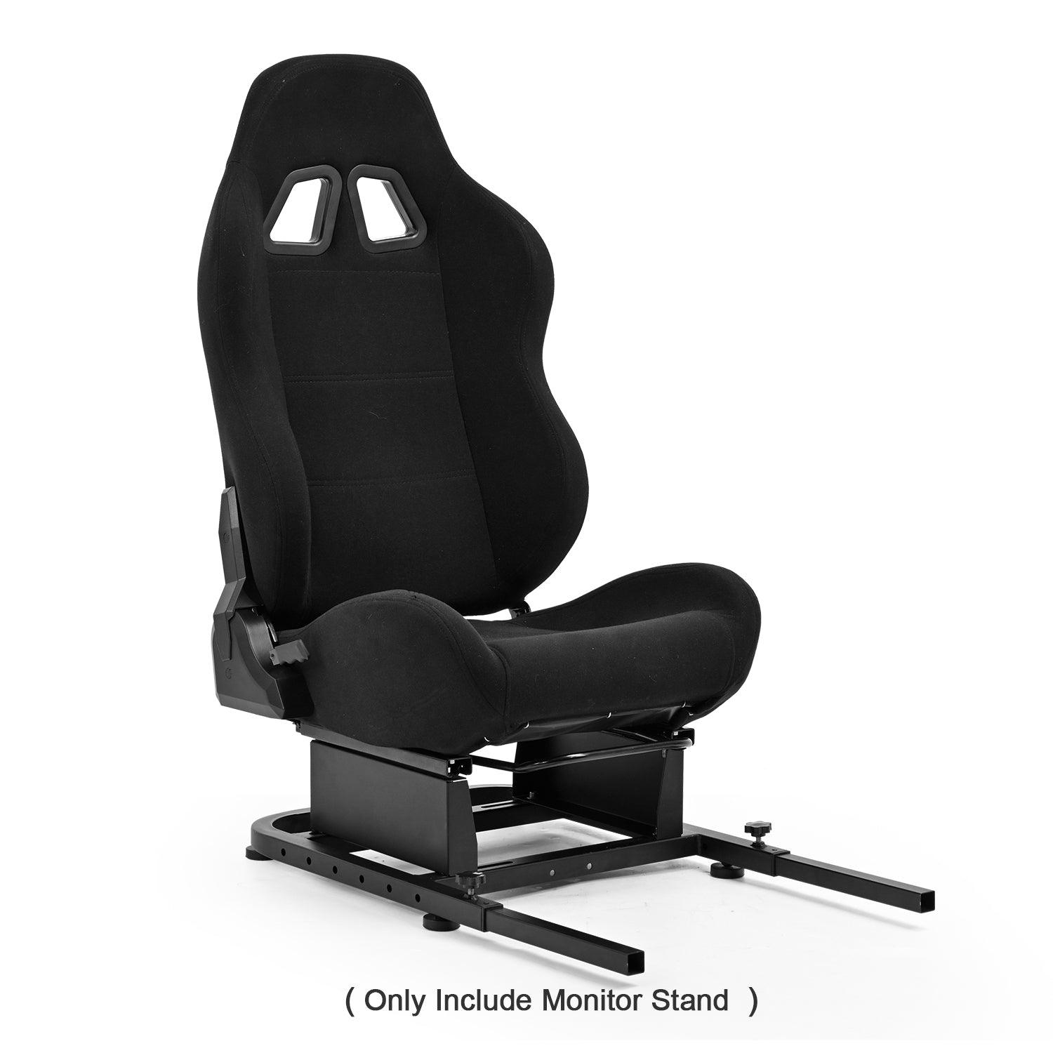 Minneer Racing Simulator Cockpit Seat Mount with black seat for Steering Wheel Stand Square Tube