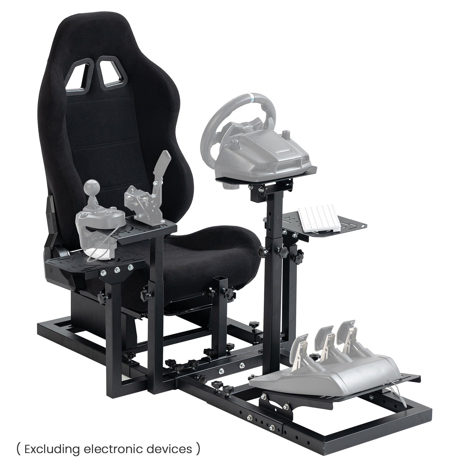 Minneer Upgrade Flight Racing Simualtor Cockpit with Black Seat for Logitech Thrustmaster