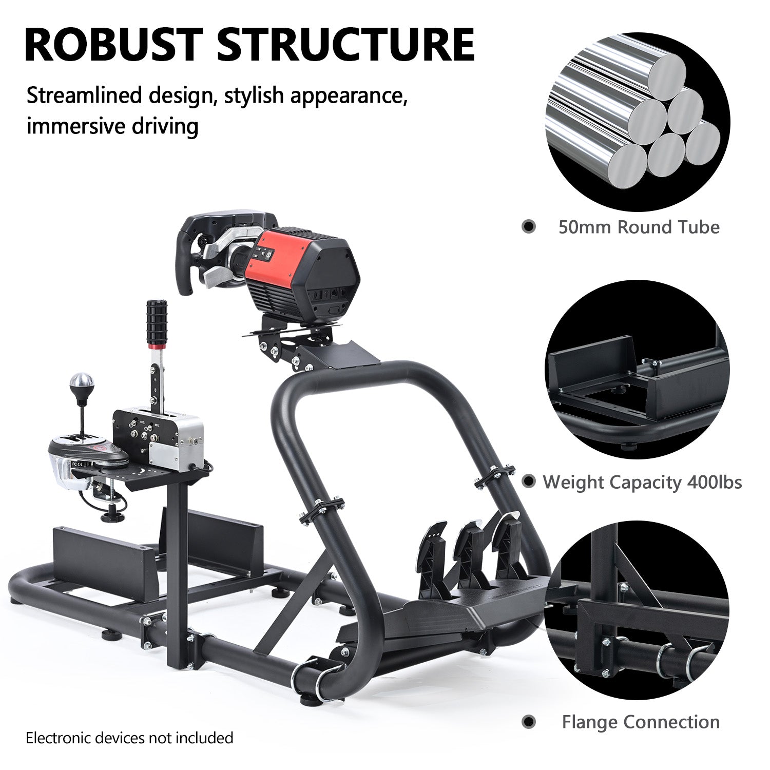 Minneer Advanced Racing Simulator Cockpit Fit Logitech Fanatec CSL-DD Thrustmaster