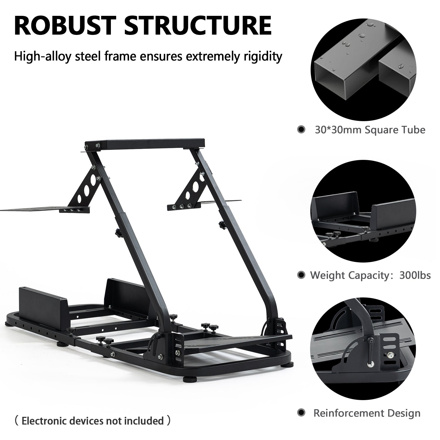 Minneer Flight Racing Simulator Cockpit Adjustable Fit Logitech X52 Thrustmaster A10C HotasWarth