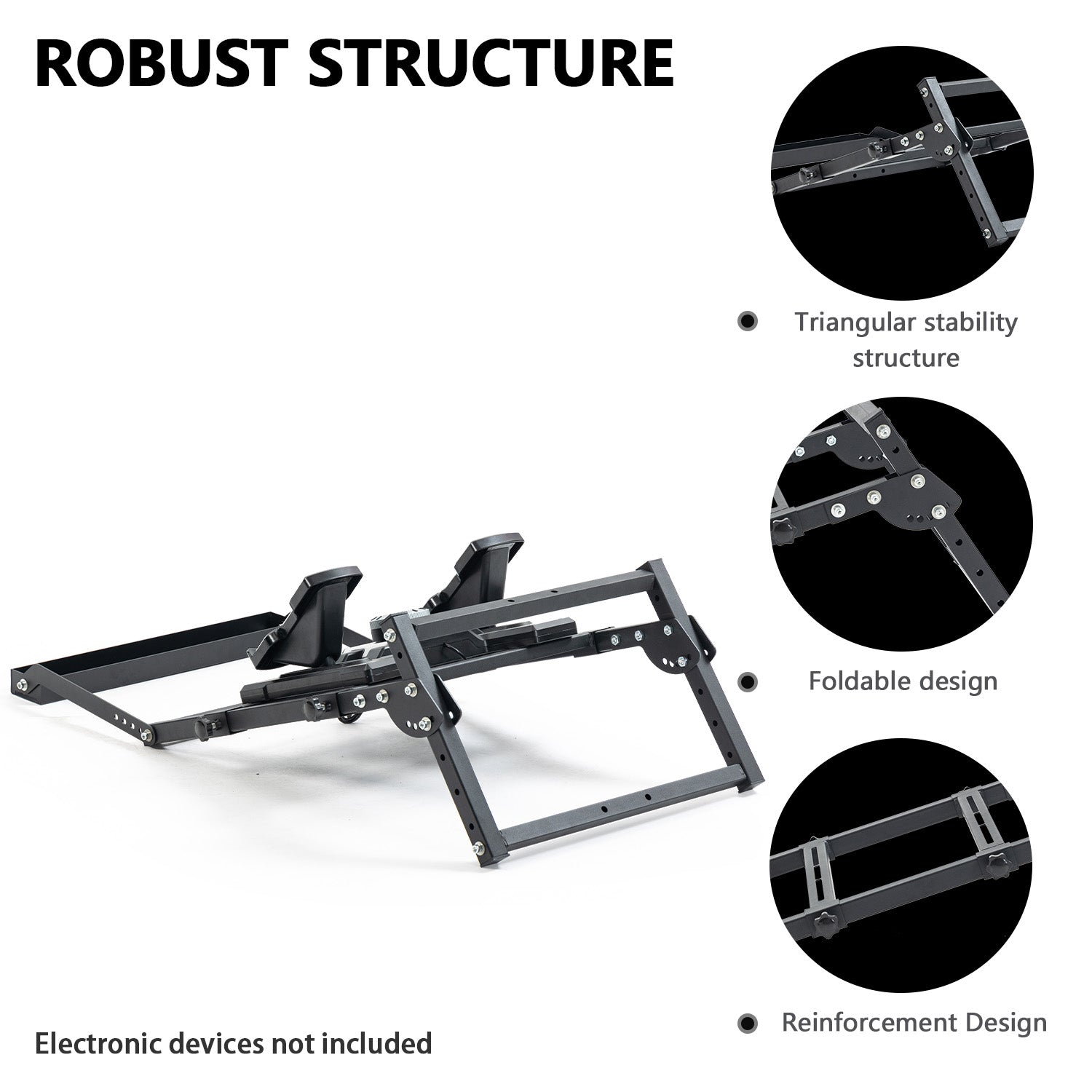 Minneer Flight Racing Pedal Bracket Compatible with All Logitech/Thrustmaster/Fanatec Pedals, Foldable