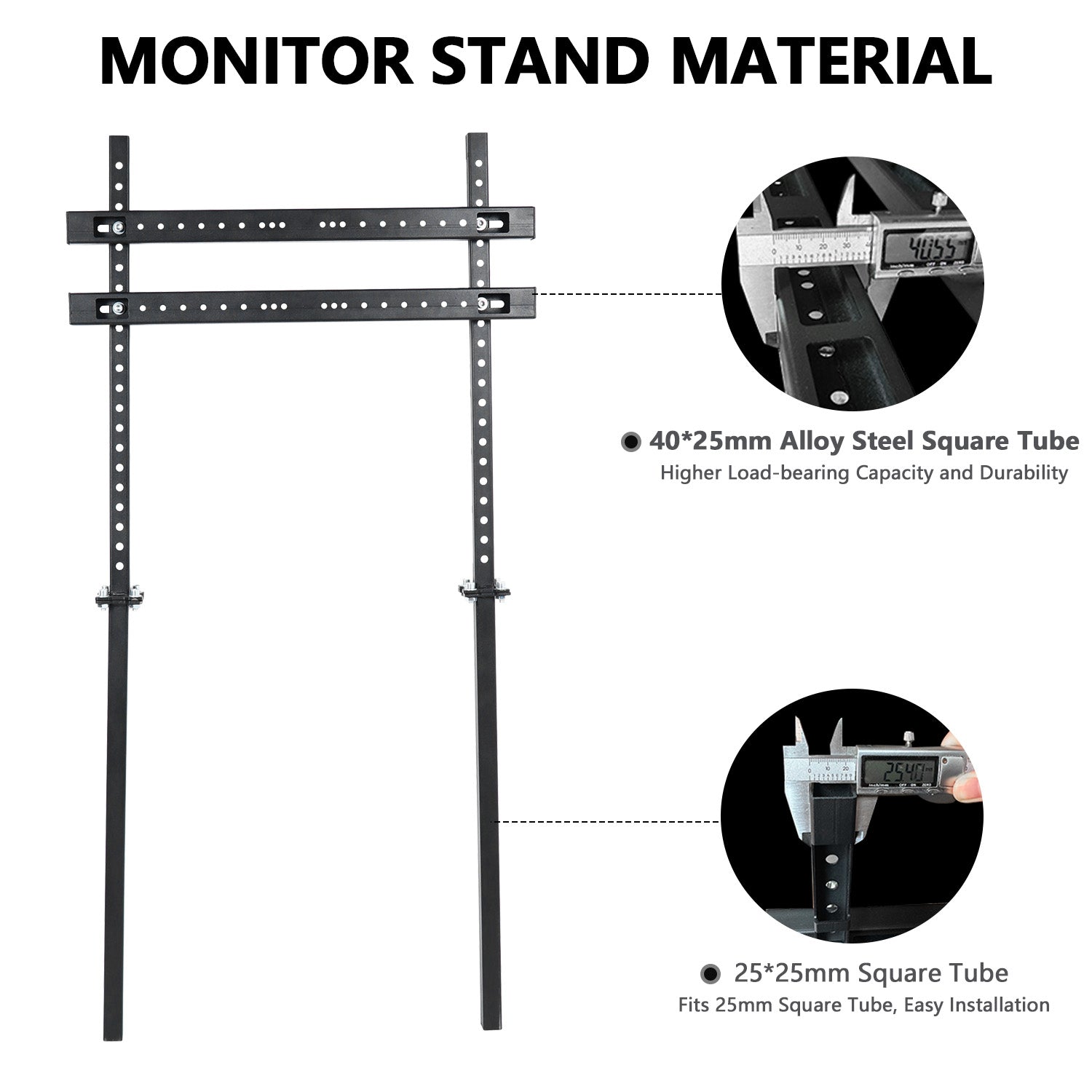 Minneer Racing Simulator Monitor Stand for Square Tube Sim Racing Cockpit TV Mount Stand