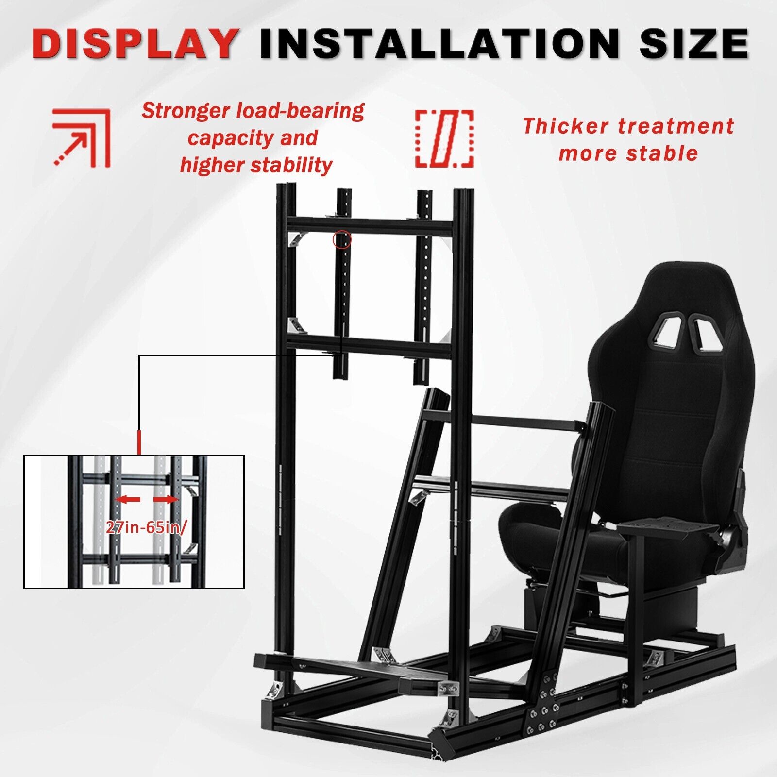 Minneer F1 Racing simulator Cockpit with Seat & Monitor Stand Fit Logitech G29 G920 G923