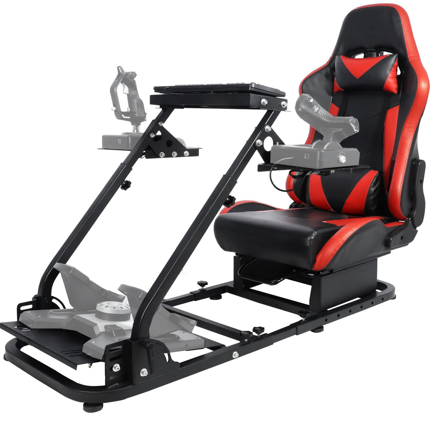 Minneer Racing Flight Sim Cockpit with Seat Adjustable Fit Logitech Thrustmaster