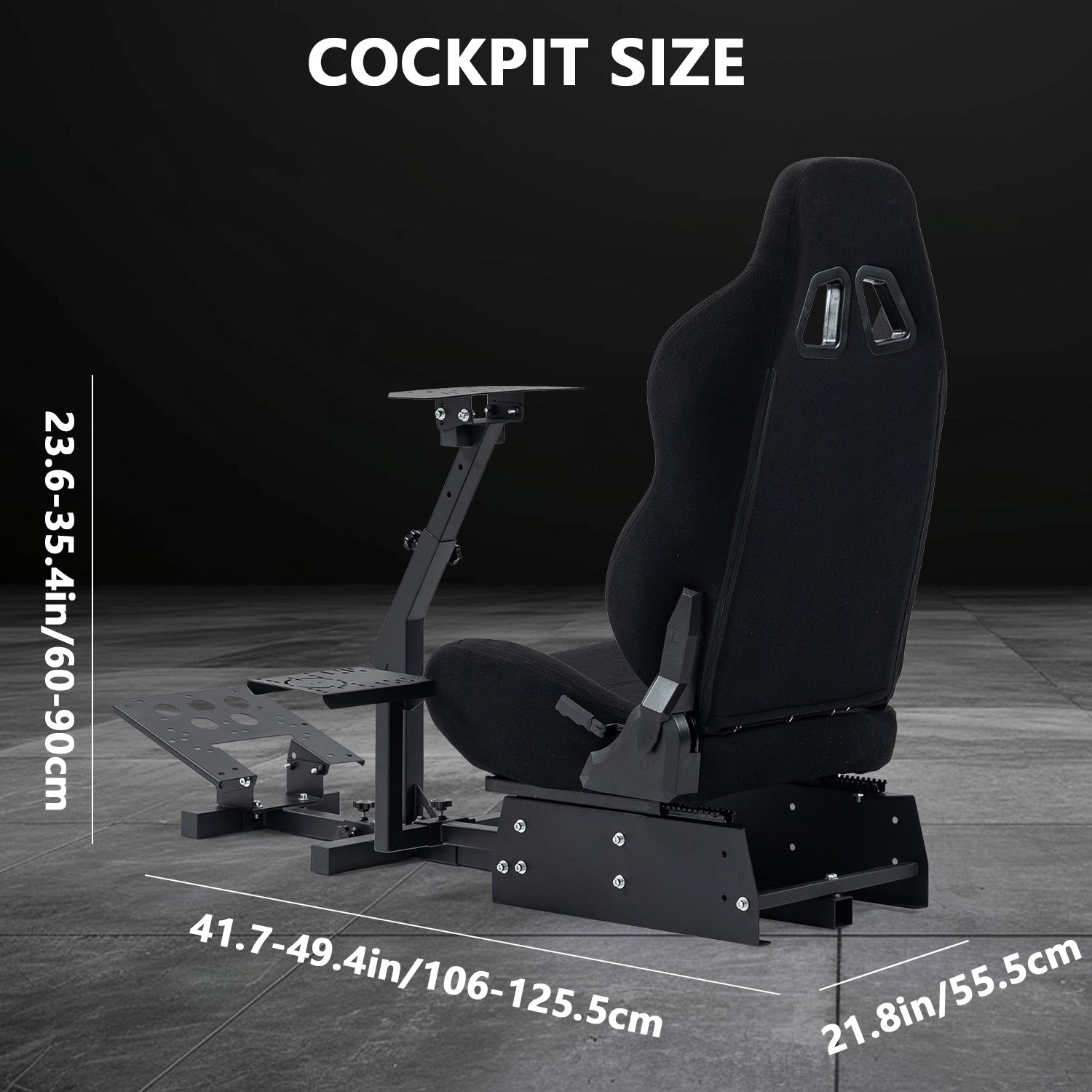 Minneer New Upgrade Racing Simulator Cockpit with Black Seat Fit Logitech Thrustmaster