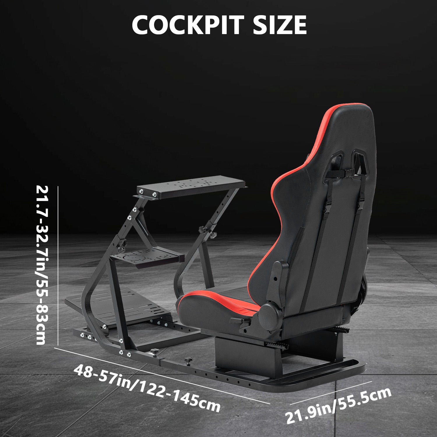 Minneer New Upgrade Driving Simulator Cockpit with Red Seat Fit Logitech Thrustmaster
