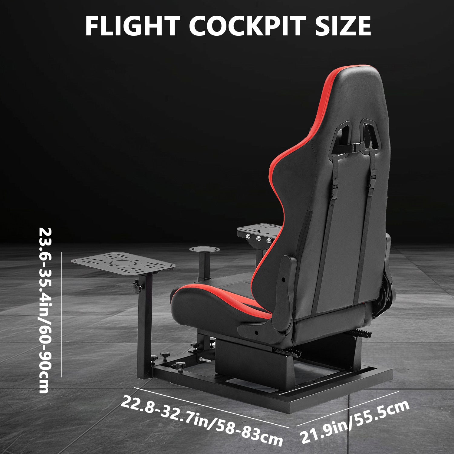 Minneer Racing Flight Simulator Cockpit with Red Seat, Adjustable, Fit for Logitech/Thrustmaster/Fanatec X56 X52 G29 G920 T248,Joystick & Handbrake Not Included