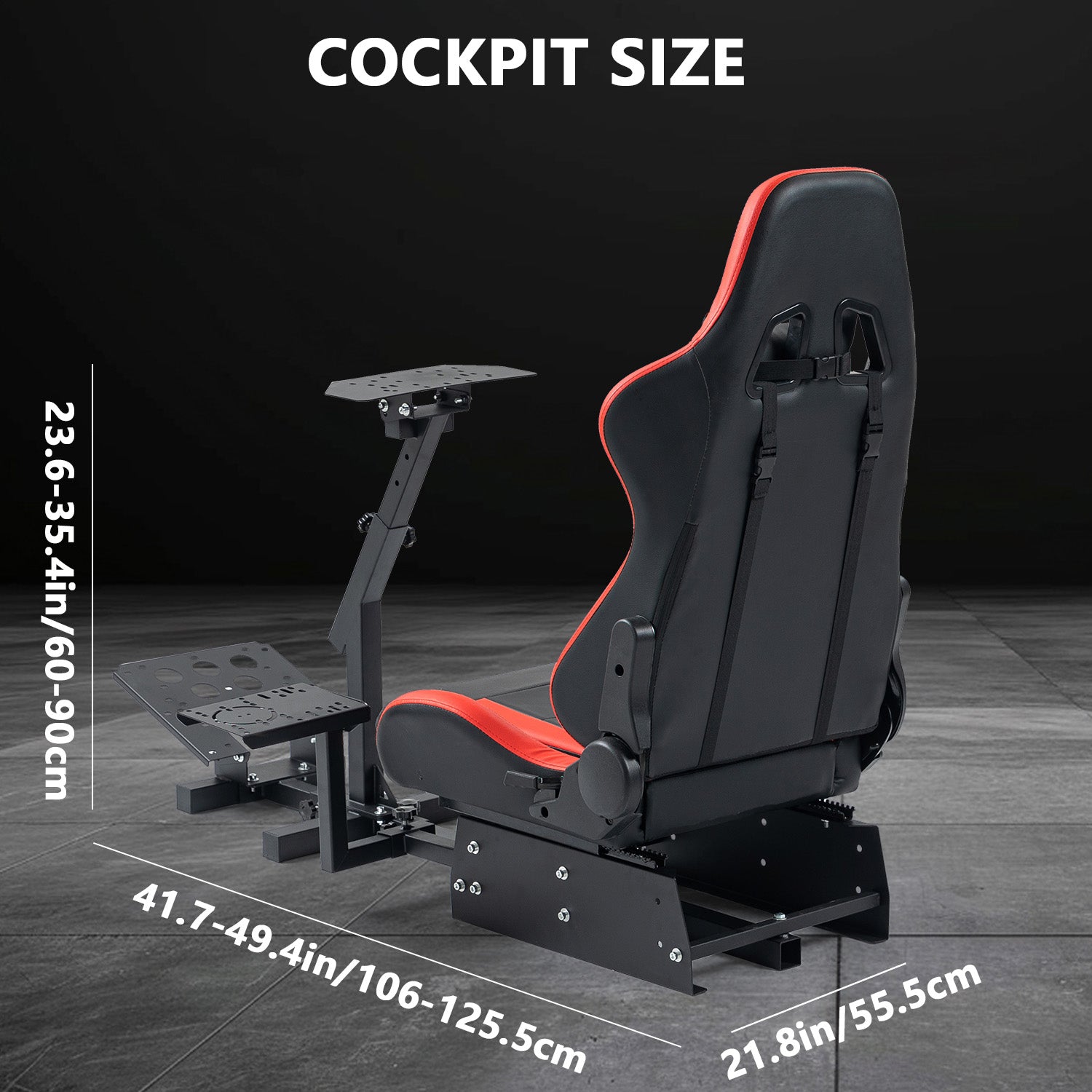 Minneer New Upgrade Racing Simulator Cockpit with Red Seat Fit Logitech Thrustmaster