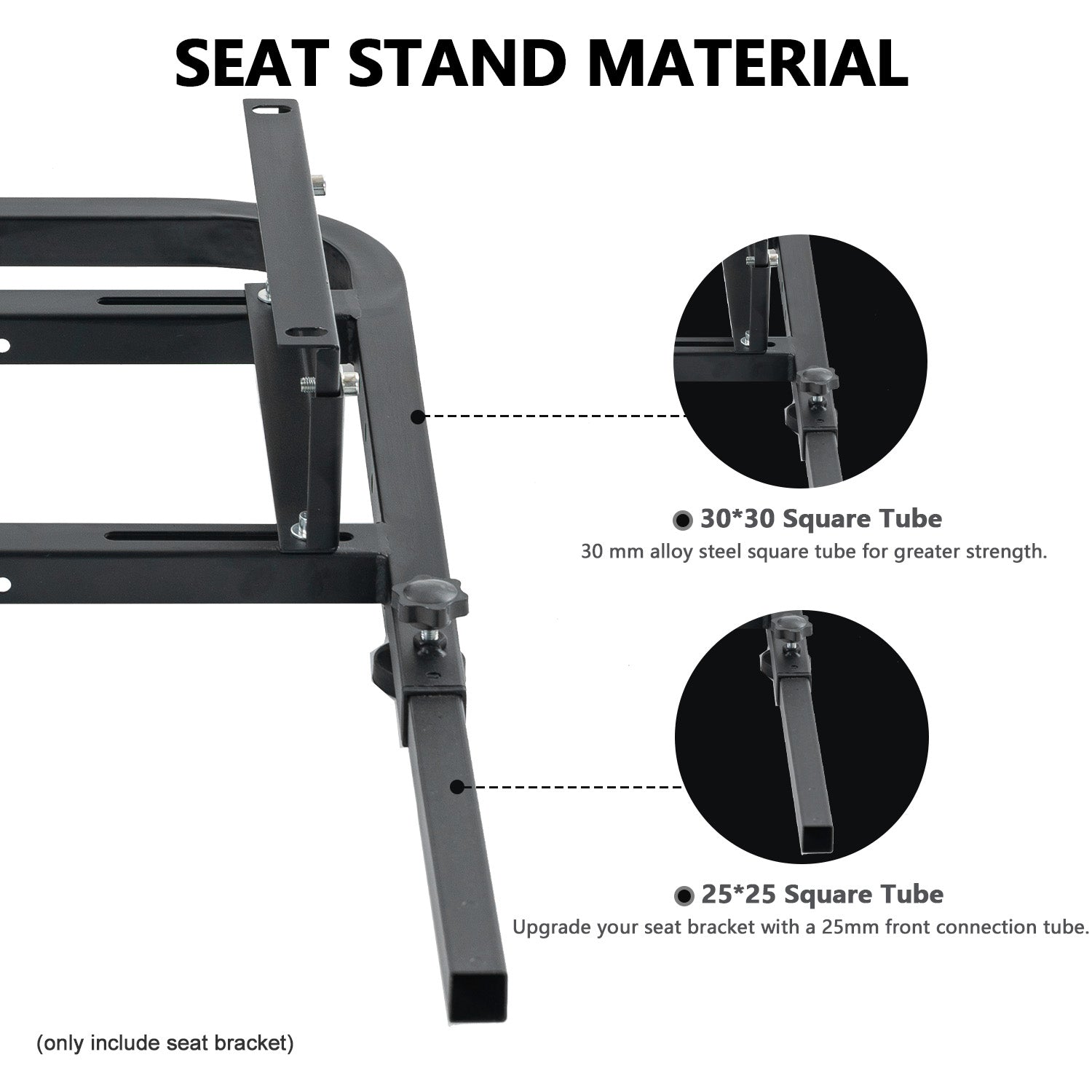 Minneer Adjustable Upgraded Rear Seat Frame Racing Chair Bracket (Seat Not Included)