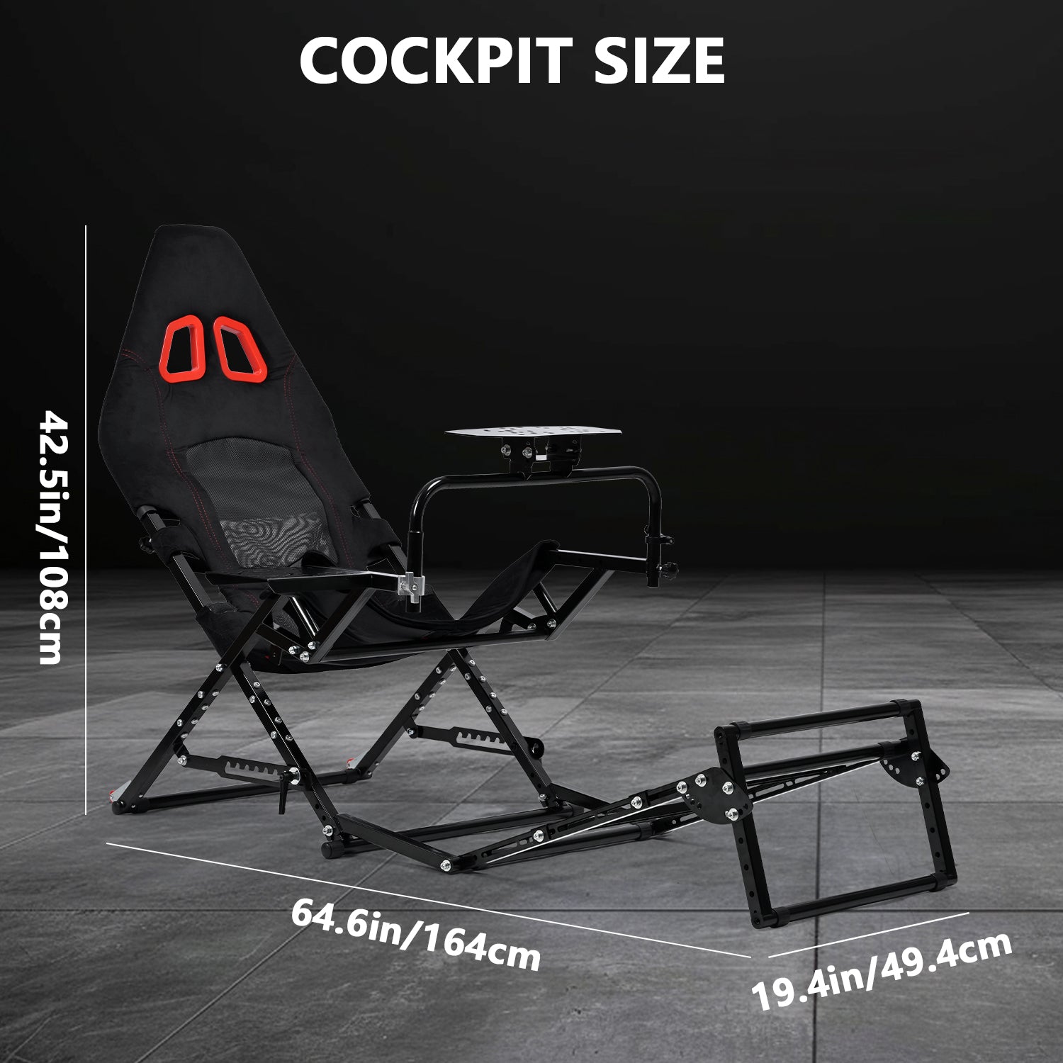 Minneer X-Type Foldable Racing Sim Cockpit – Adjustable & Universal Fit for Logitech G29, G920, G923, Thrustmaster T-GT II, T248 (Gear Not Included)