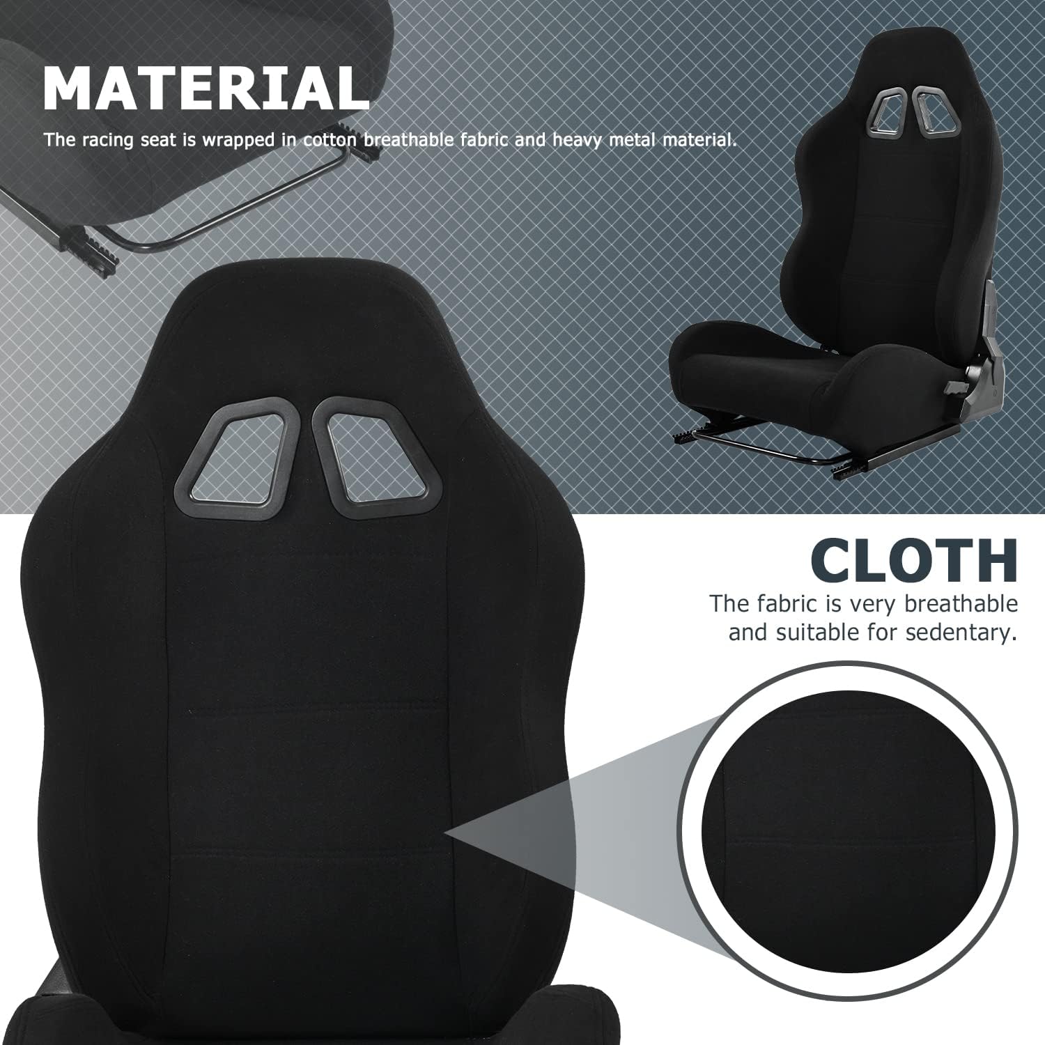 Minneer Racing Seat with Double Lock Slip for Racing Wheel Stand with Installed Parts