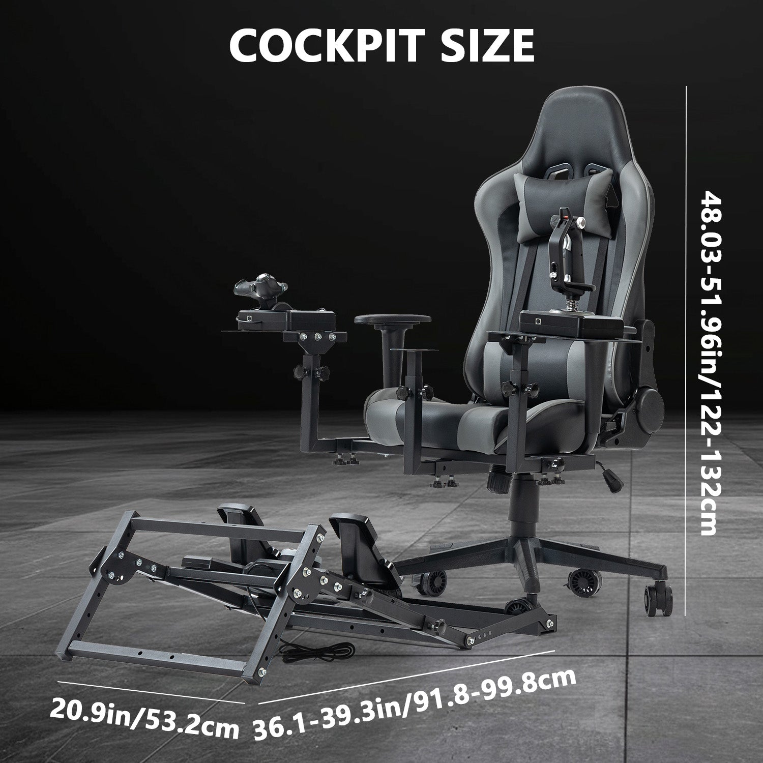 Minneer Flight Joystick Hotas Mount with Chair Pedal Mount Fit Thrustmaster Logitech A10C Hotas Warthog