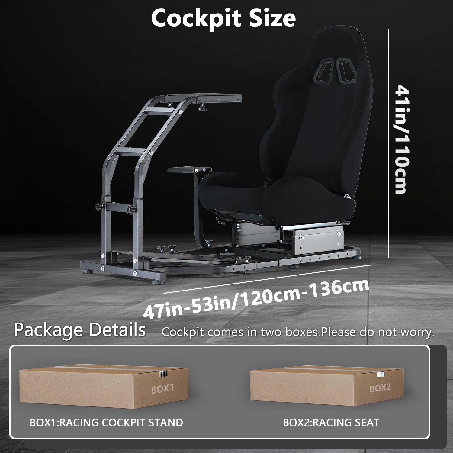 Minneer Racing Sim Cockpit with Black Seat Fit Logitech G29 G923 Thrustmaster T248 T300RS