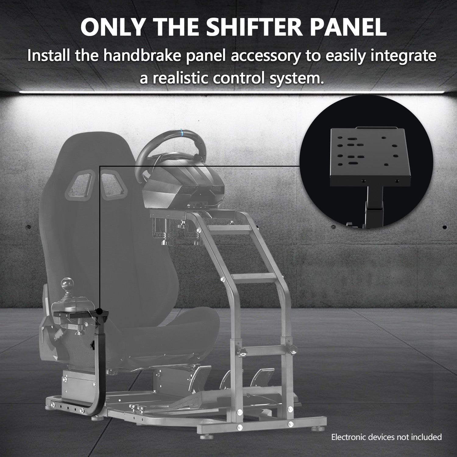 Minneer Joystick Attachment,Bracket Shift Handbrake Accessory Set for Our store's Racing Simulator Frame with Rear seat