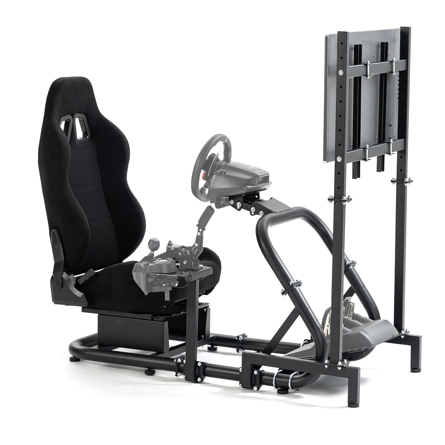 Minneer Driving Simulator Cockpit with Seat and Monitor Mount Fit Logitech Fanatec