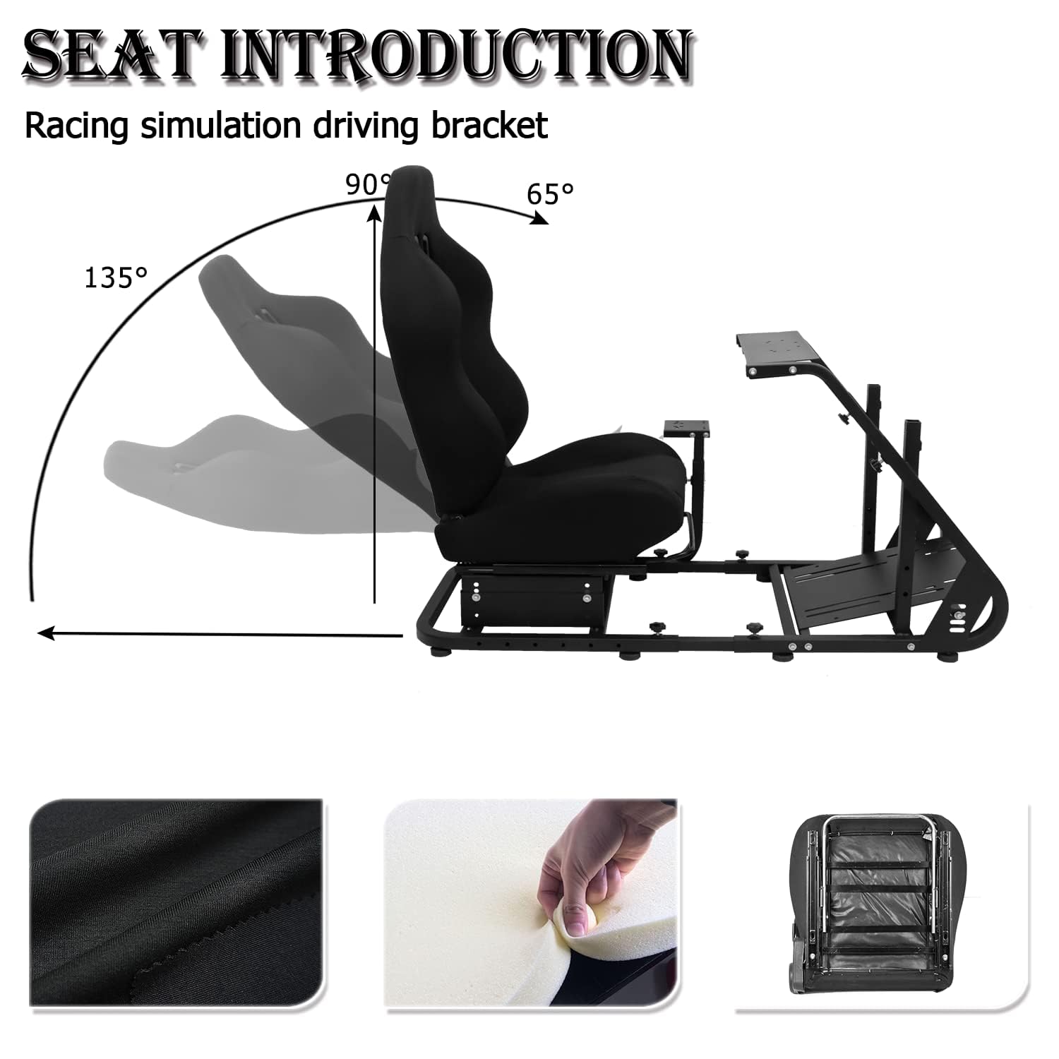 Minneer Racing Simulator Cockpit with Gaming Seat Adjustable Fit Logitech GPRO Thrustmaster