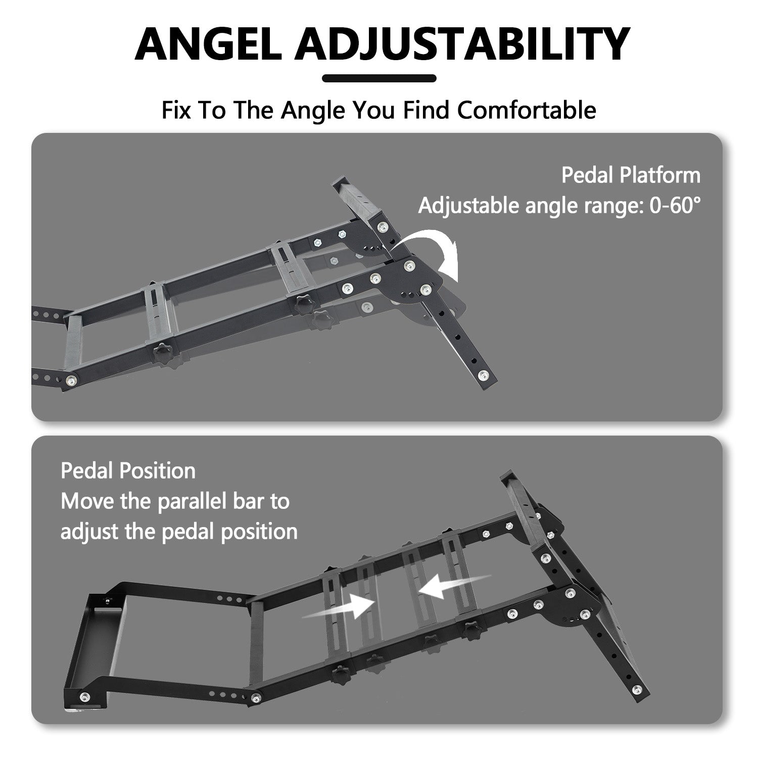 Minneer Flight Racing Pedal Bracket Compatible with All Logitech/Thrustmaster/Fanatec Pedals, Foldable