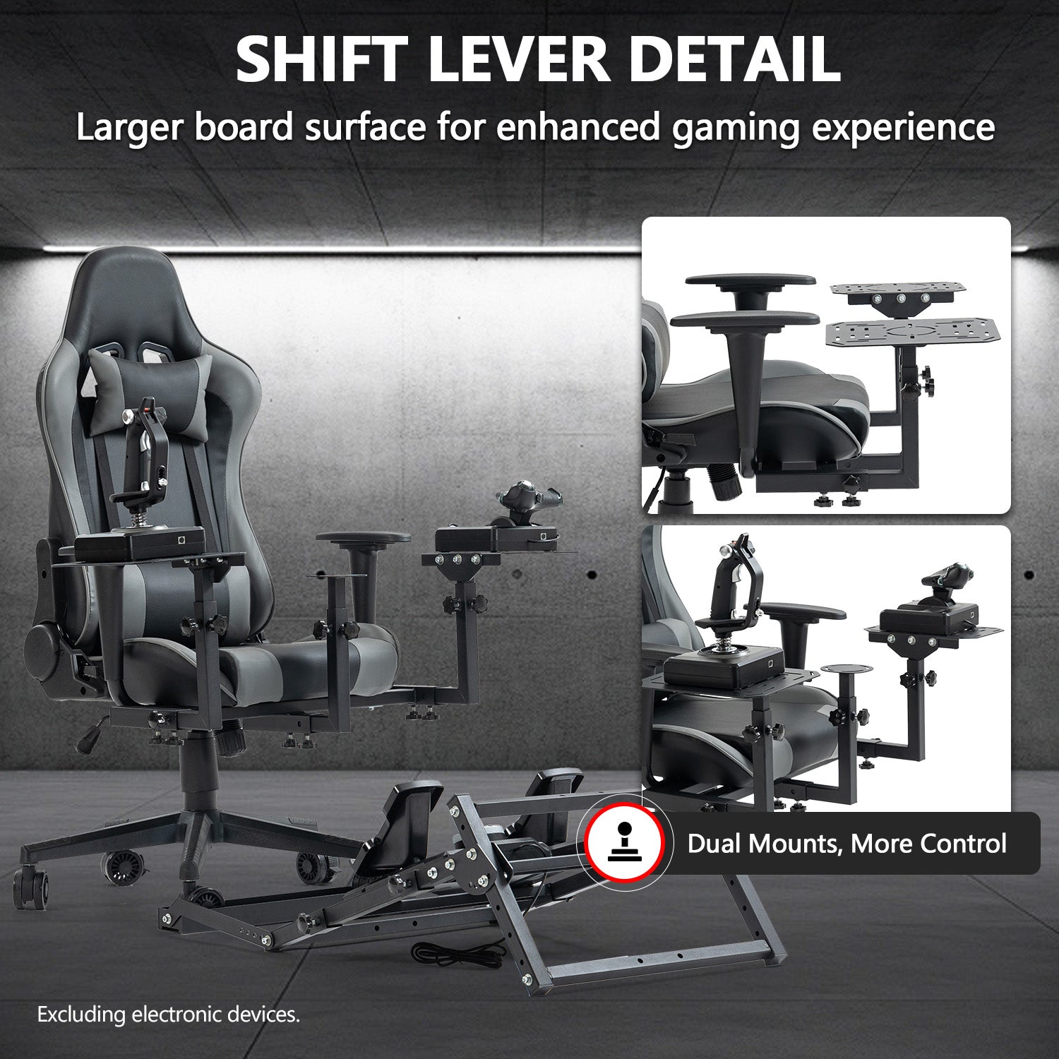 Minneer Flight Joystick Hotas Mount with Chair Pedal Mount Fit Thrustmaster Logitech A10C Hotas Warthog