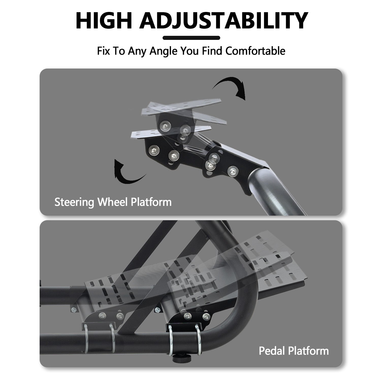Minneer Racing Simulator Cockpit Pro with Seat Professional Sim Racing Wheel Frame Large Round Tube Fully Adjustable without Pedal Wheel and Handbrake
