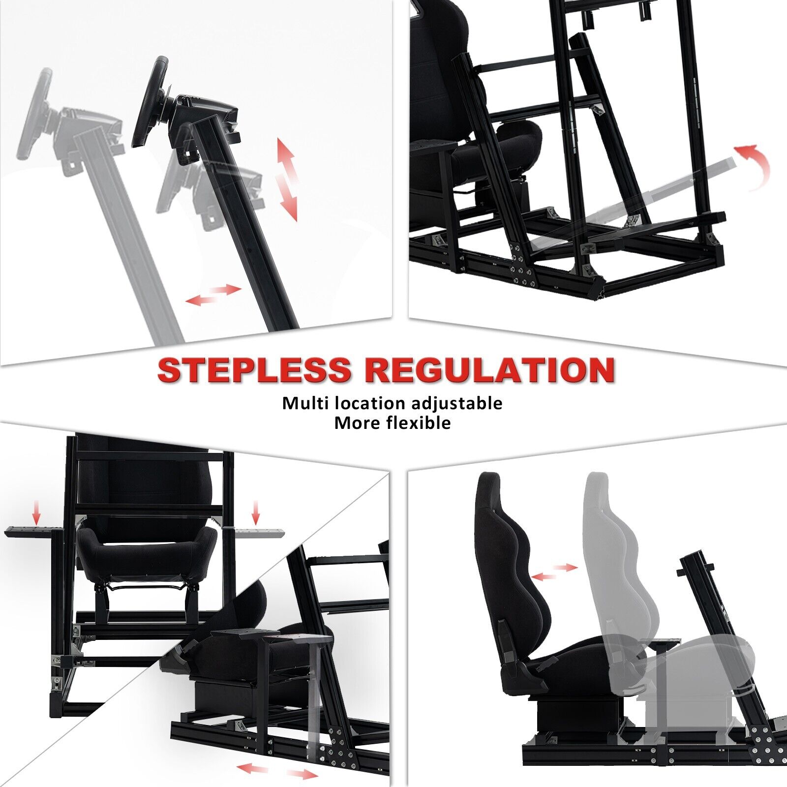 Minneer F1 Racing simulator Cockpit with Seat & Monitor Stand Fit Logitech G29 G920 G923
