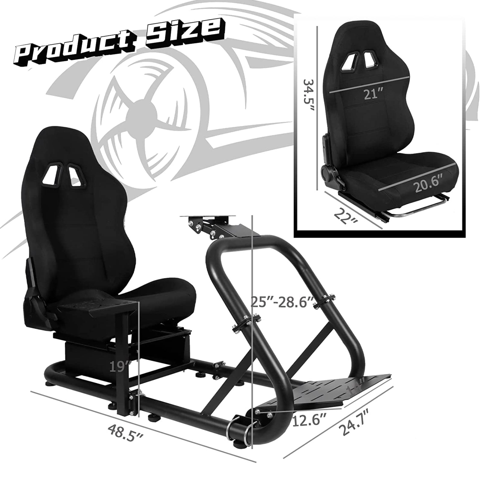 Minneer Driving Simulator Cockpit with Seat Fit Logitech Fanatec CSL-DD