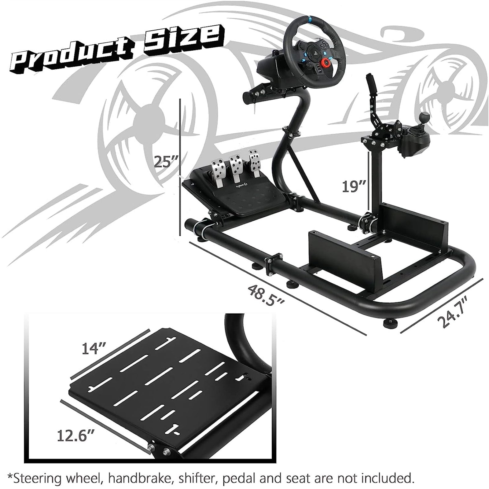 Minneer Racing Simulator Cockpit Round Tube Fit Loogitech GPRO Fanatec CSL-DD