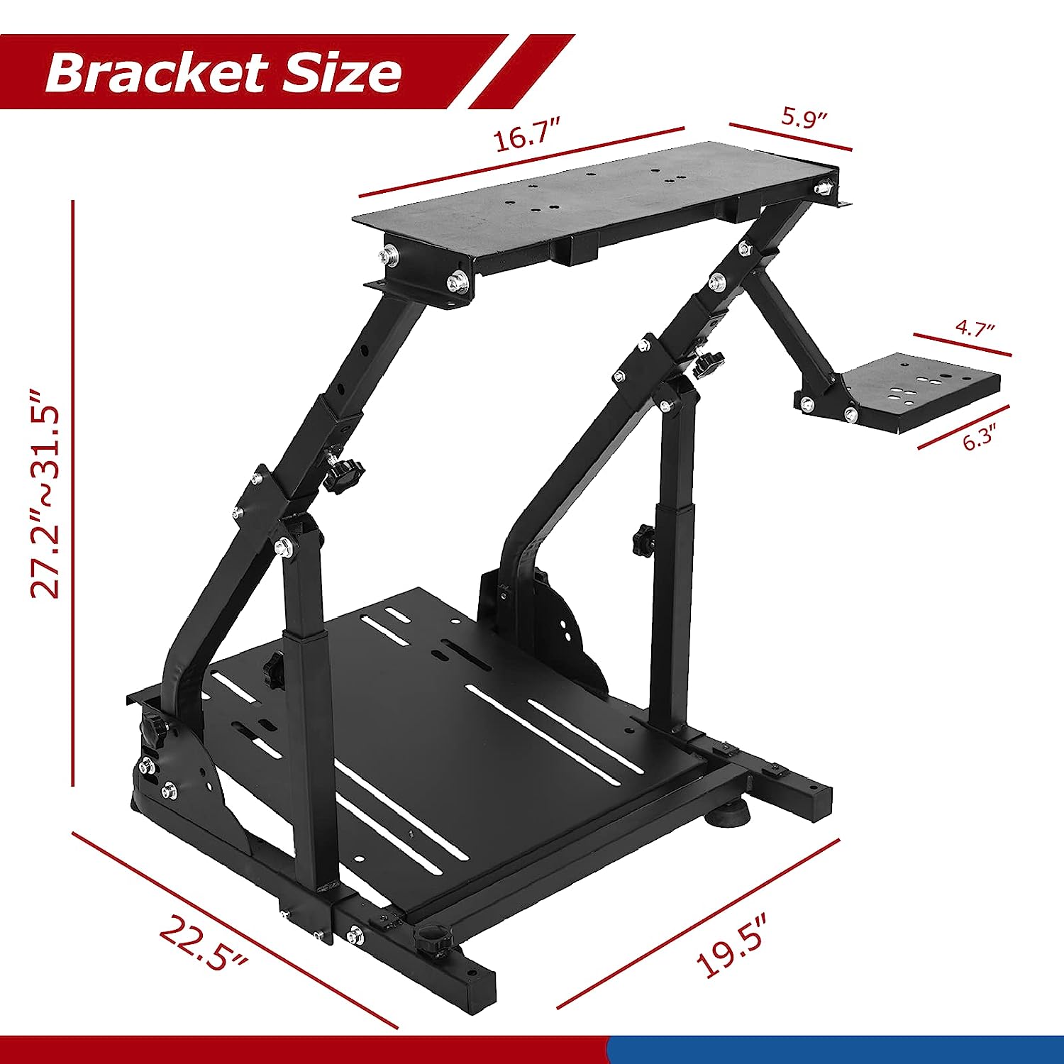 Minneer Stable Racing Wheel Stand with Double Support Arms Fit Logitech Moza R5