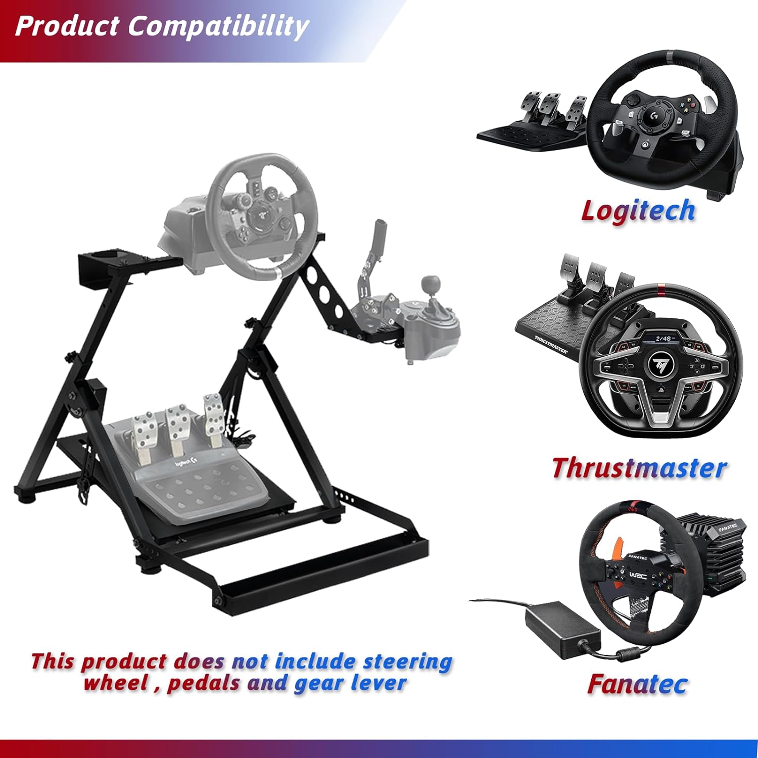 Minneer G29 Racing Wheel Stand Foldable Fit Logitech Thrustmaster T248 T300RS