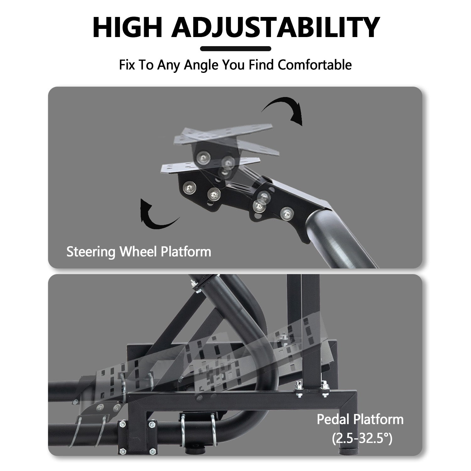 Minneer Driving Simulator Cockpit with Seat and Monitor Mount Fit Logitech Fanatec