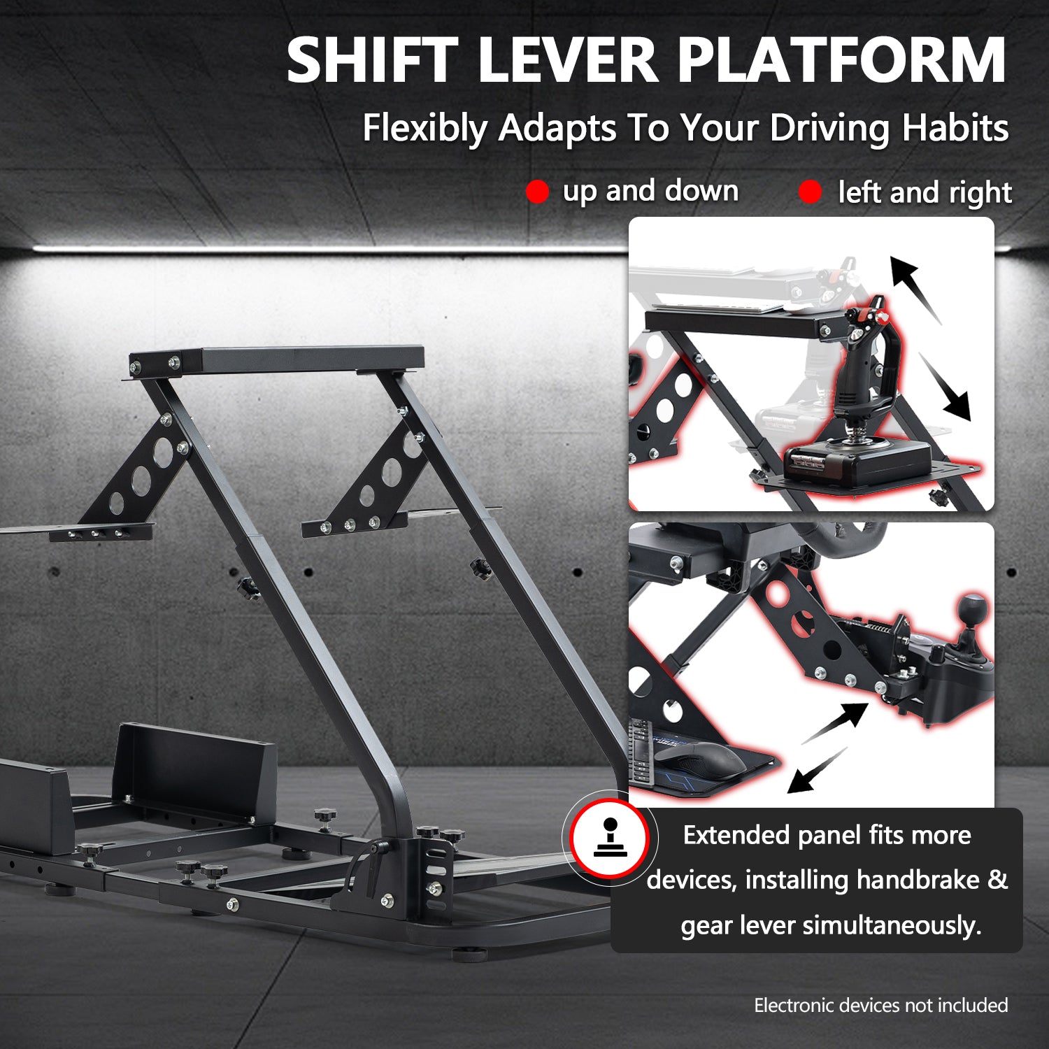 Minneer Flight Racing Simulator Cockpit Adjustable Fit Logitech X52 Thrustmaster A10C HotasWarth