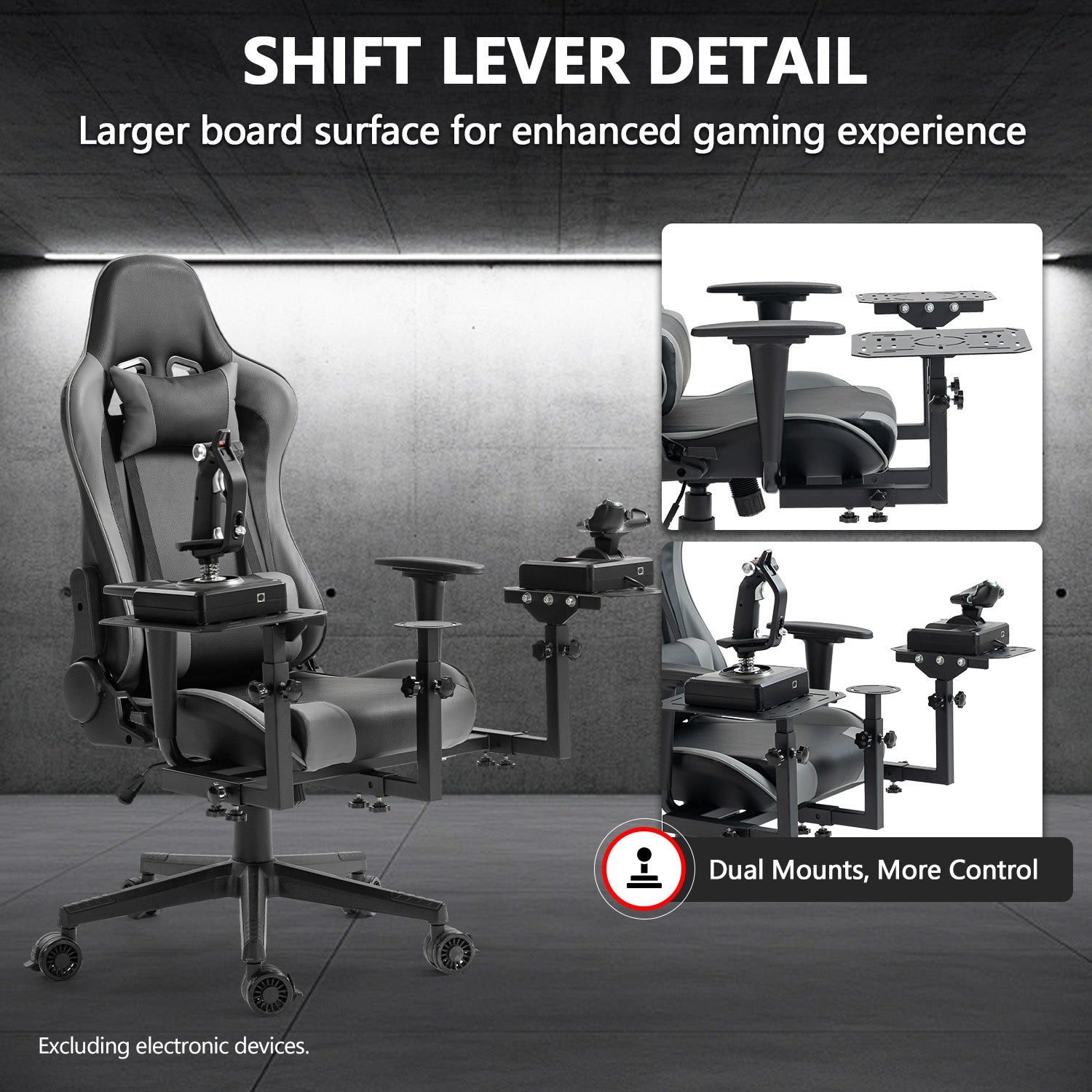 Minneer Flight Simulator Stand with Gray Seat Fit Logitech X52 X56 Thrustmaster