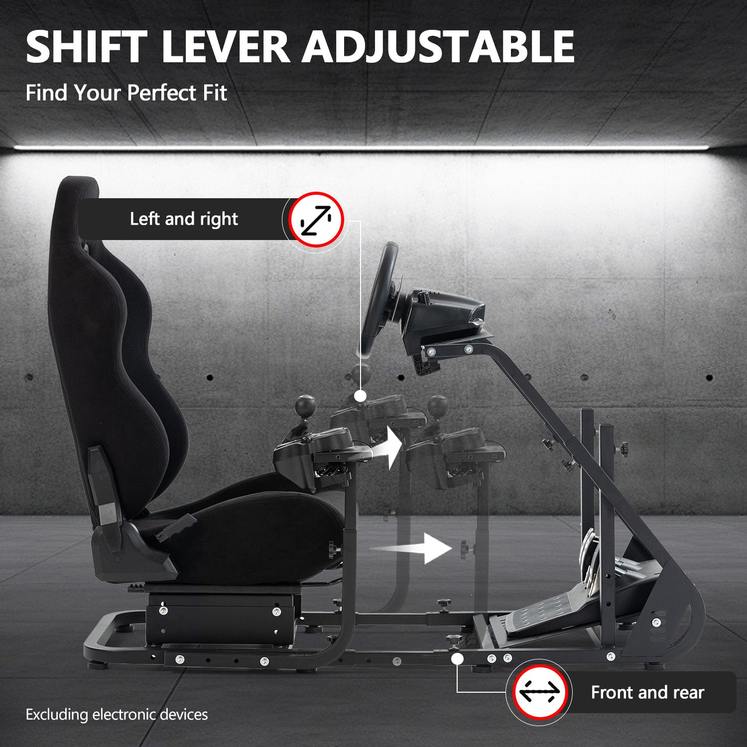 Minneer Racing Simulator Cockpit with Gaming Seat Adjustable Fit Logitech GPRO Thrustmaster