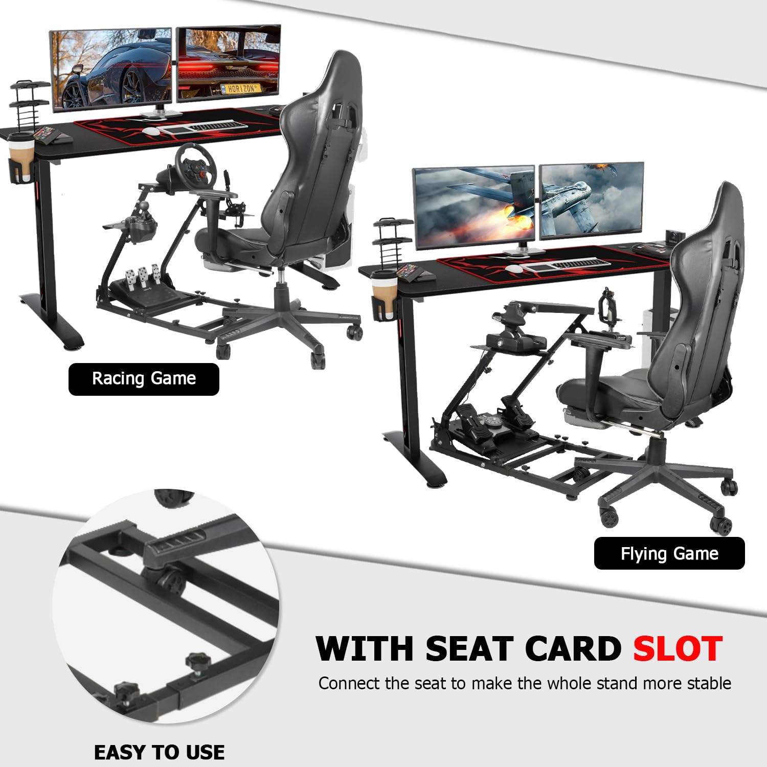 Minneer Flight Racing Sim Stand Fit Logitech Thrustmaster A10C T248PS