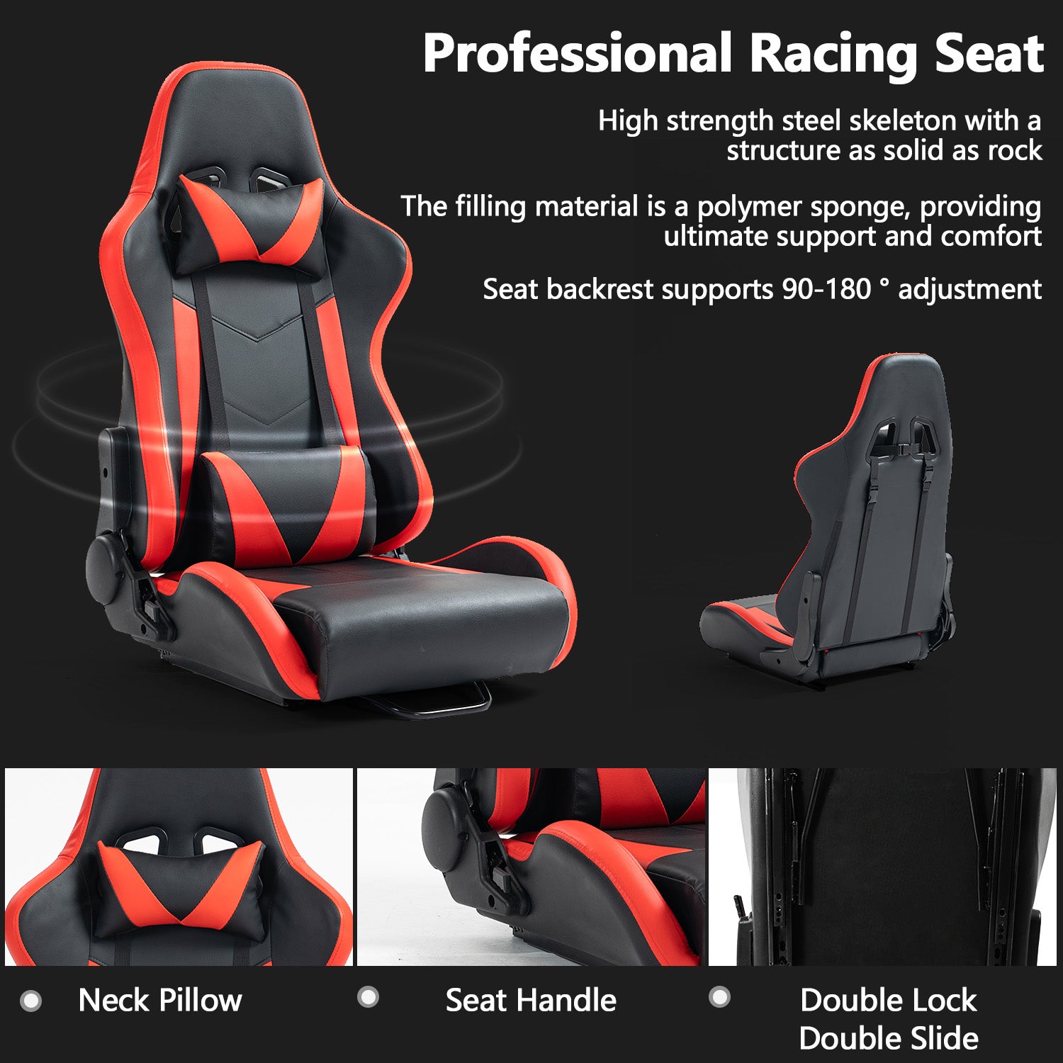 Minneer Driving Sim Cockpit with Red Seat Fit Logitech Thrustmaster T248 T300RS