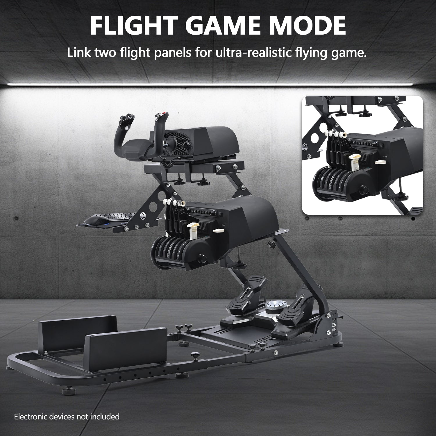Minneer Flight Racing Simulator Cockpit Adjustable Fit Logitech X52 Thrustmaster A10C HotasWarth